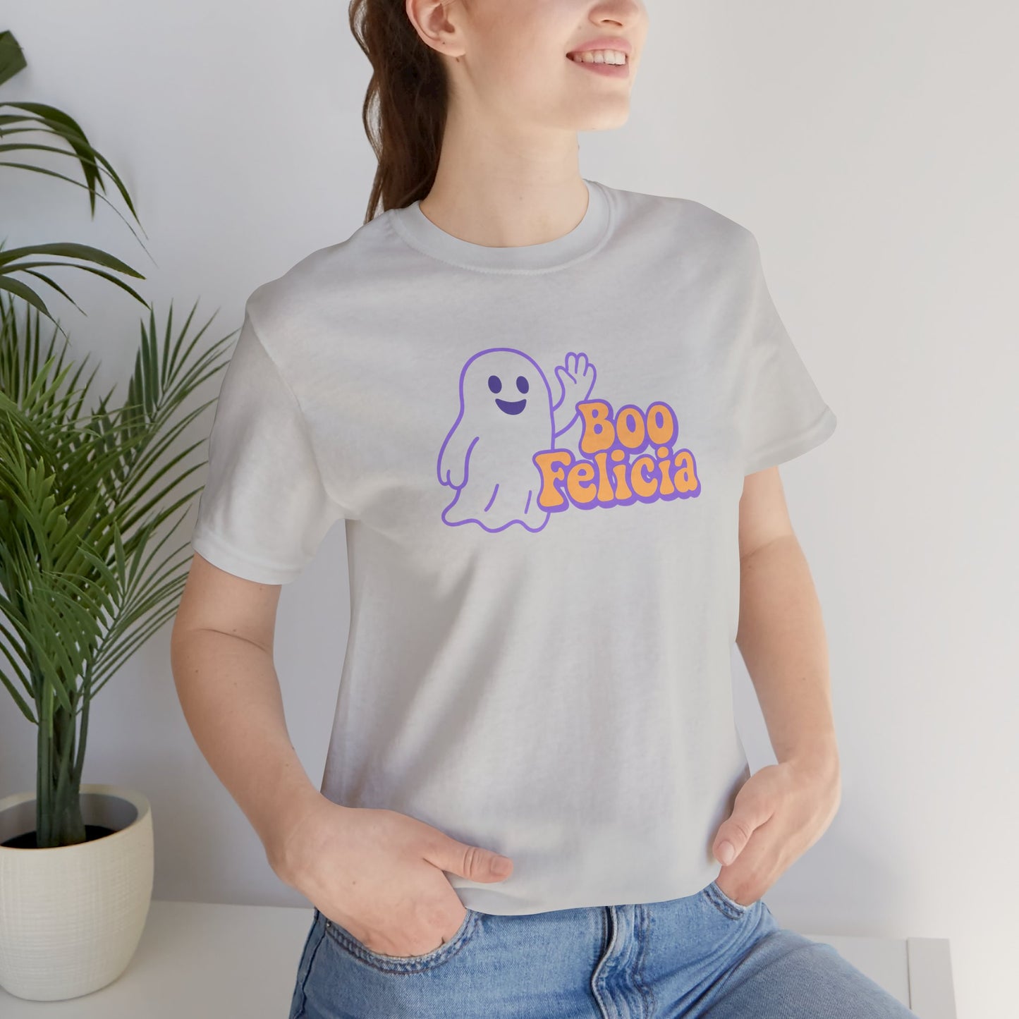 "Boo Felicia Ghost" Unisex Halloween T-Shirt, Spooky Apparel, Fun Gift, Casual Wear, Holiday Shirt