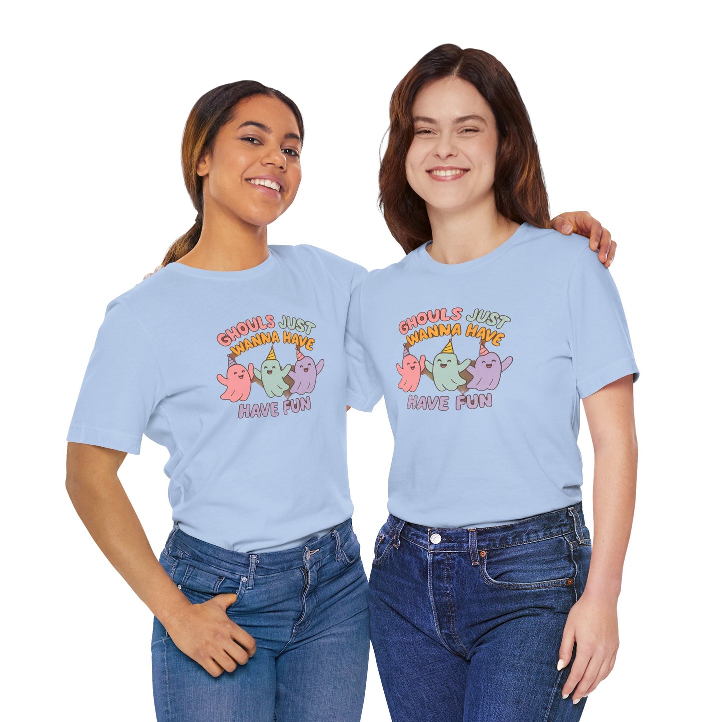 "Ghouls Just Wanna Have Fun" T-Shirt for Halloween, Unisex Graphic Shirt, Cute Ghosts Tee, Casual Wear, Gift for Friends