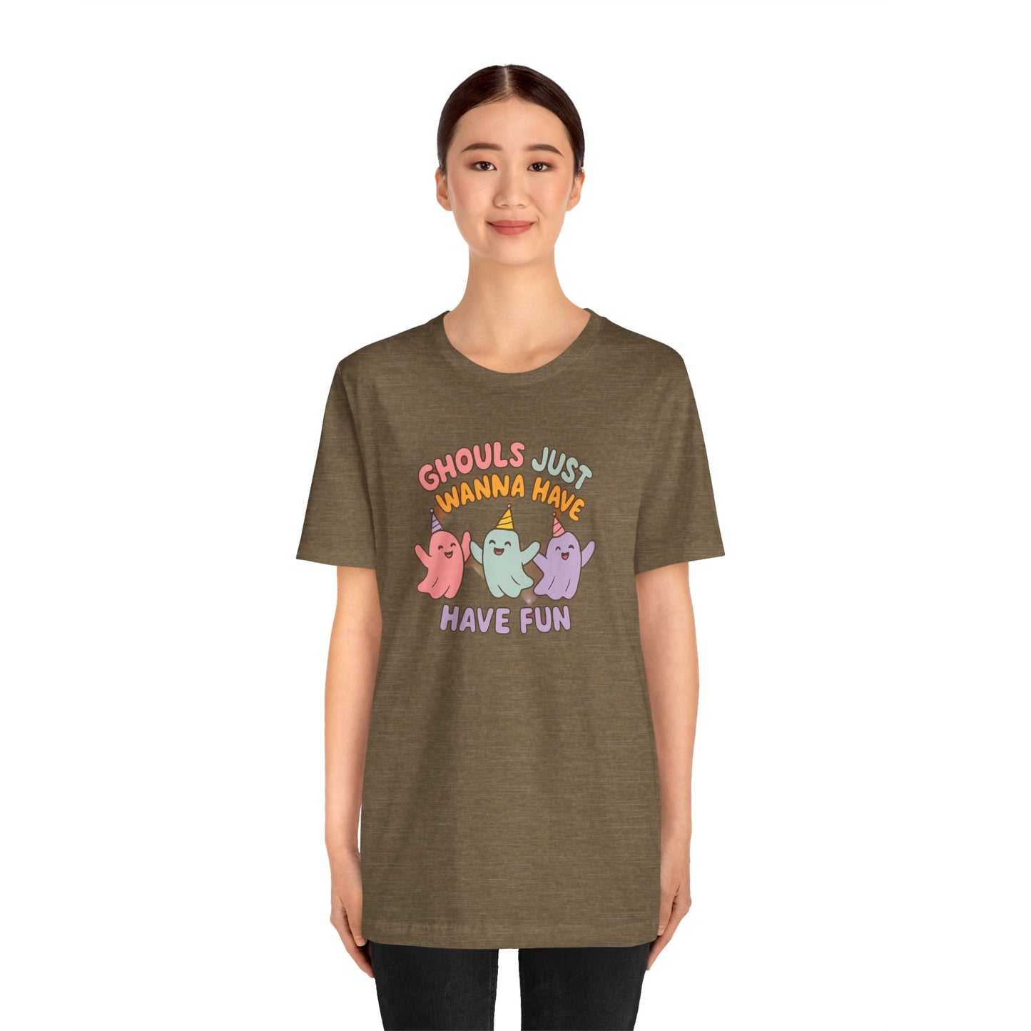 "Ghouls Just Wanna Have Fun" T-Shirt for Halloween, Unisex Graphic Shirt, Cute Ghosts Tee, Casual Wear, Gift for Friends