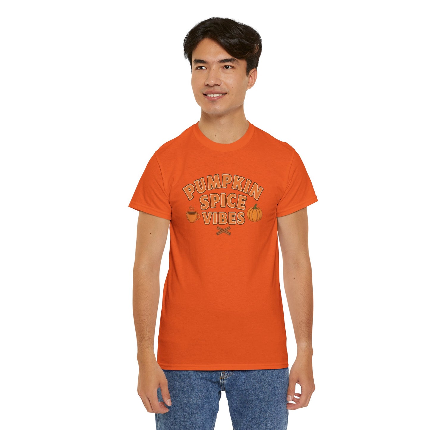 "Pumpkin Spice Vibes" Unisex Autumn T-Shirt for Fall, Cozy Apparel, Pumpkin Lover Gift, Halloween Party Wear