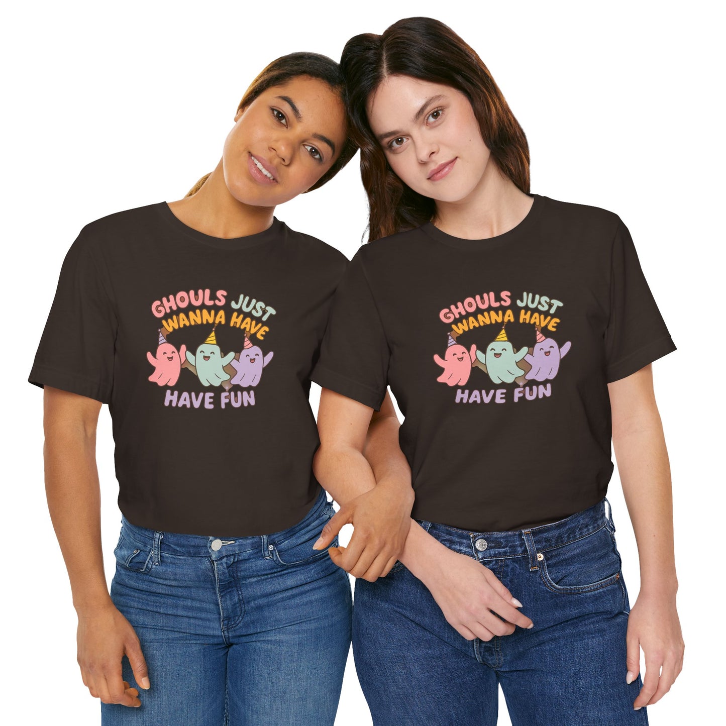 "Ghouls Just Wanna Have Fun" T-Shirt for Halloween, Unisex Graphic Shirt, Cute Ghosts Tee, Casual Wear, Gift for Friends