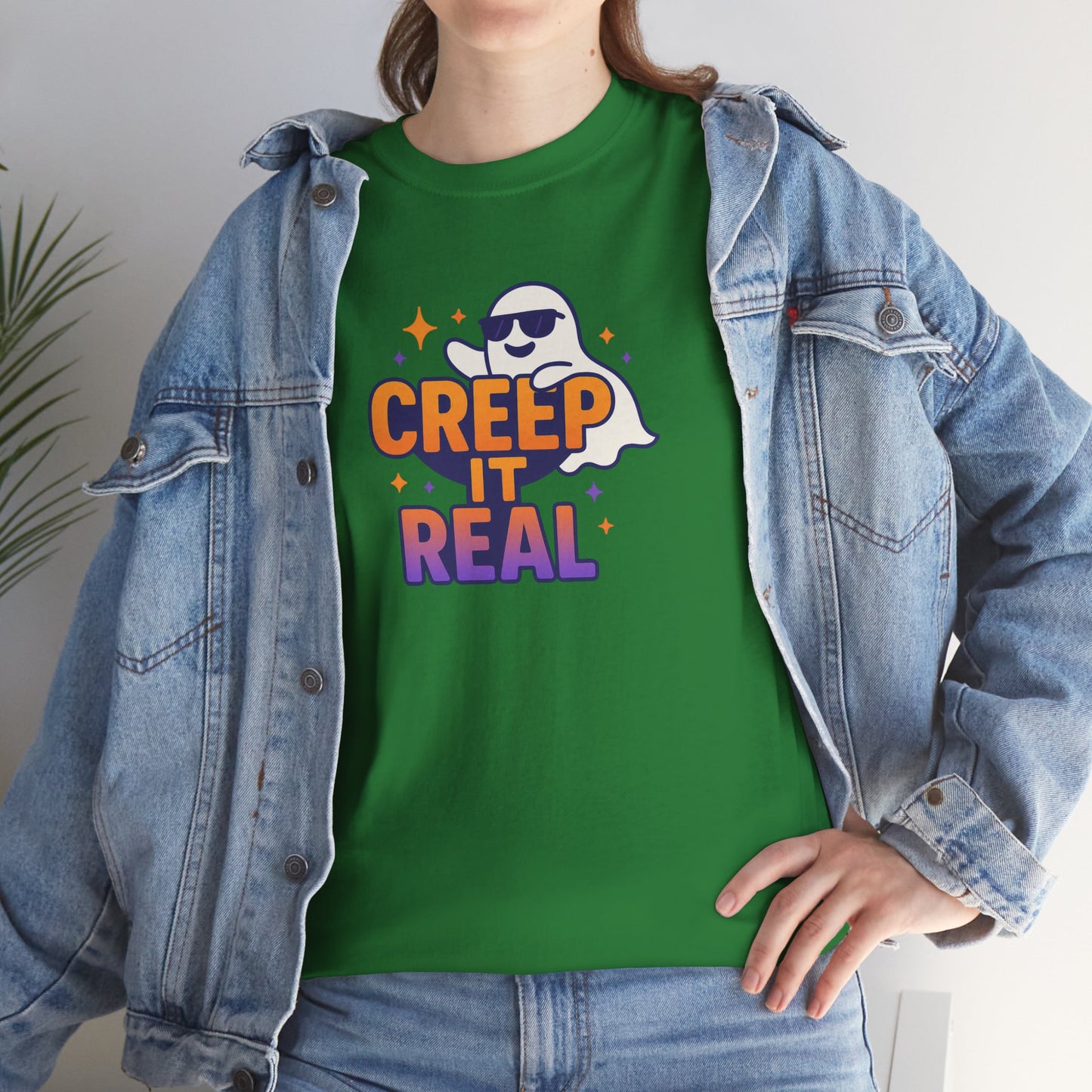 "Creep It Real" Halloween Humor Unisex Graphic Shirt, Ghost Lover Gift, Spooky Season Apparel, Funny Halloween T-Shirt