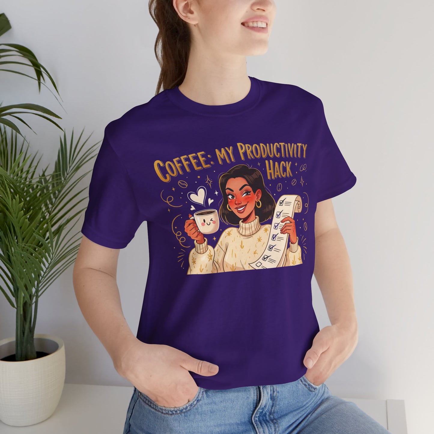 "Coffee: My Productivity Hack" Funny Tee, Gift for Coffee Lovers, Unisex Funny Shirt, Casual Wear, Quirky Gift Idea