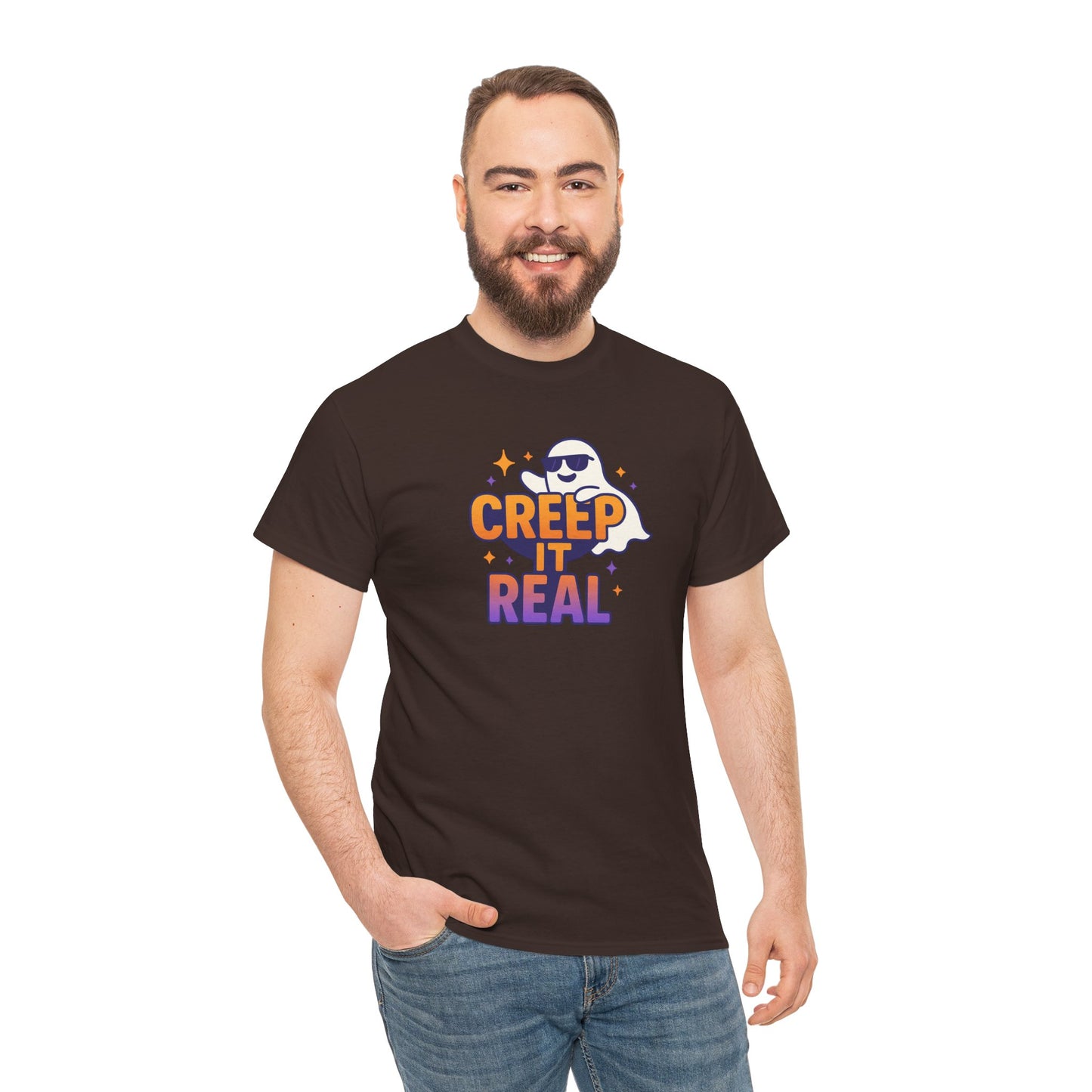 "Creep It Real" Halloween Humor Unisex Graphic Shirt, Ghost Lover Gift, Spooky Season Apparel, Funny Halloween T-Shirt