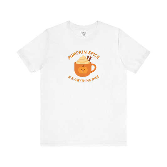 "Pumpkin Spice & Everything Nice" Fall T-Shirt, Autumn Fashion, Cozy Casual Wear, Pumpkin Lovers Gift, Seasonal Apparel