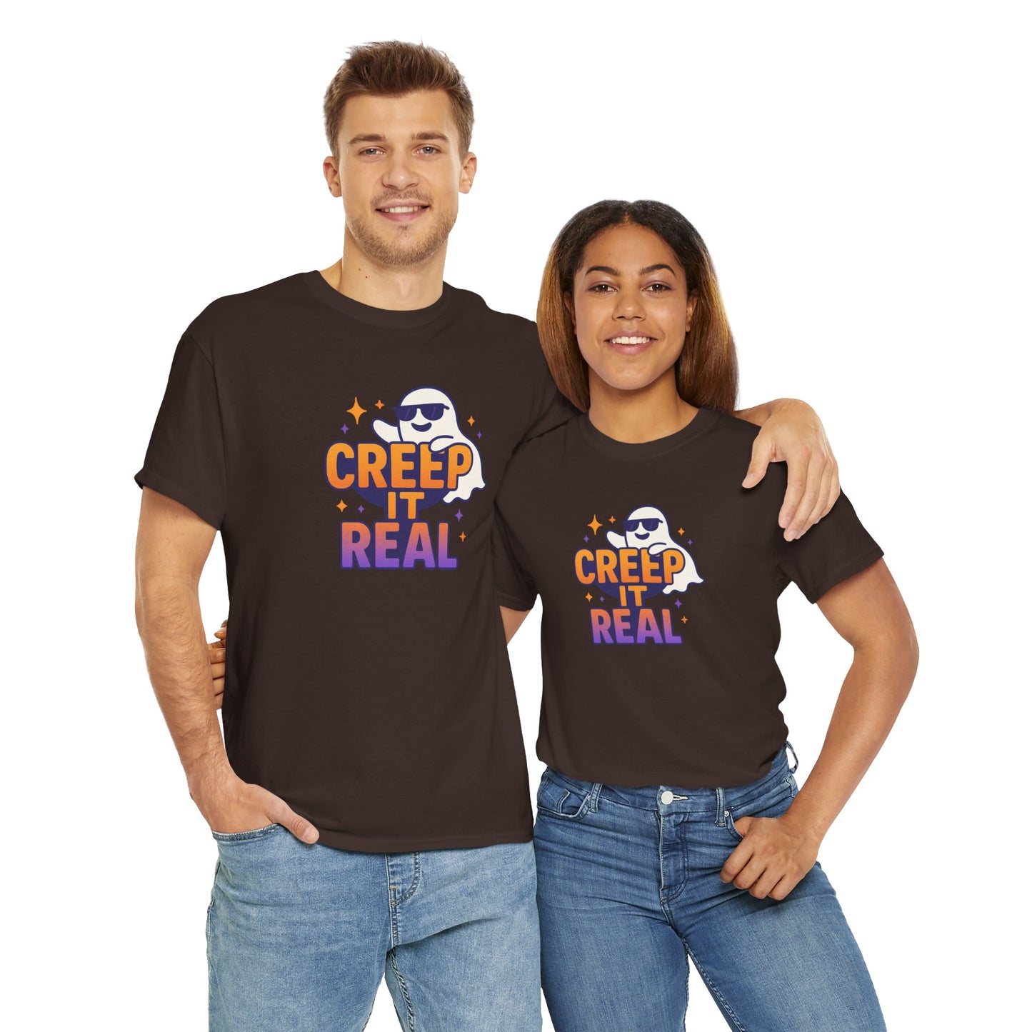 "Creep It Real" Halloween Humor Unisex Graphic Shirt, Ghost Lover Gift, Spooky Season Apparel, Funny Halloween T-Shirt