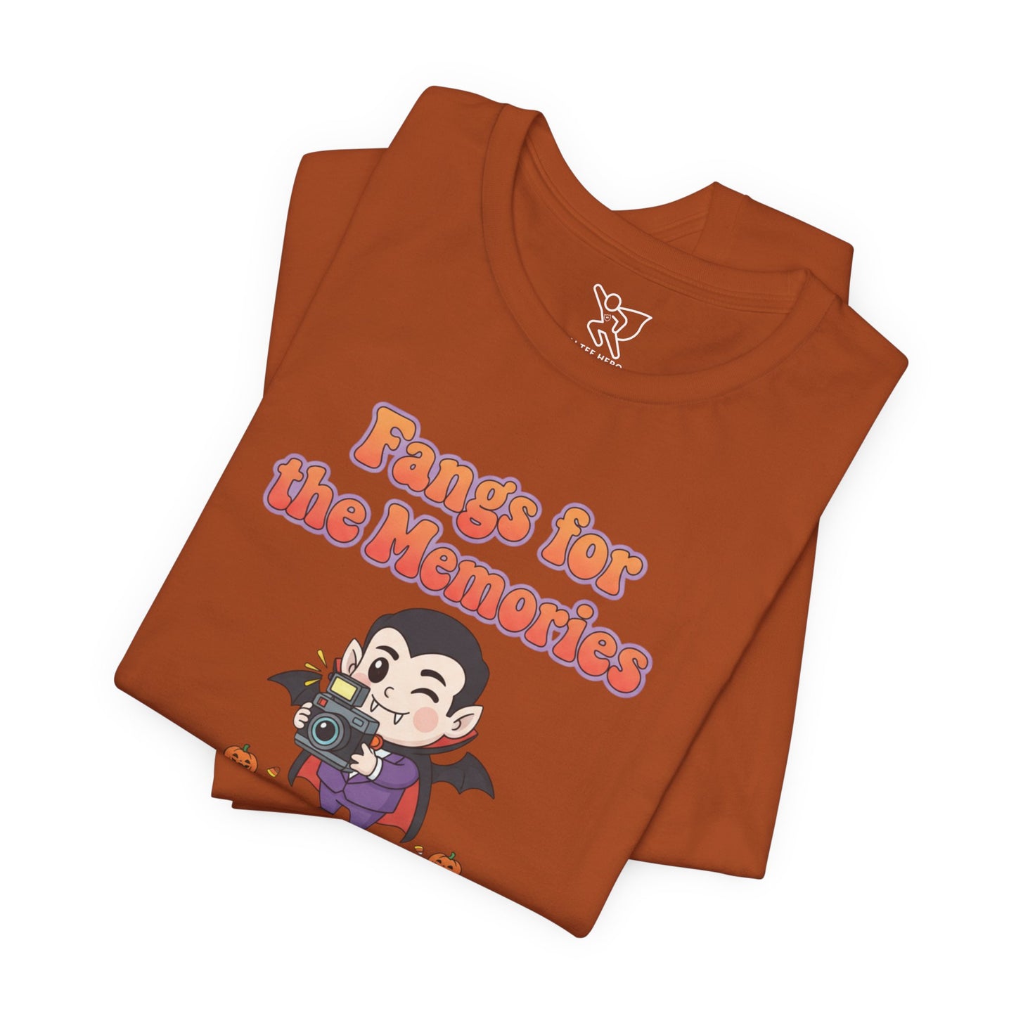 "Fangs for the Memories" Unisex Short Sleeve Shirt, Casual Halloween Outfit, Gift for Spooky Season, Halloween Shirt