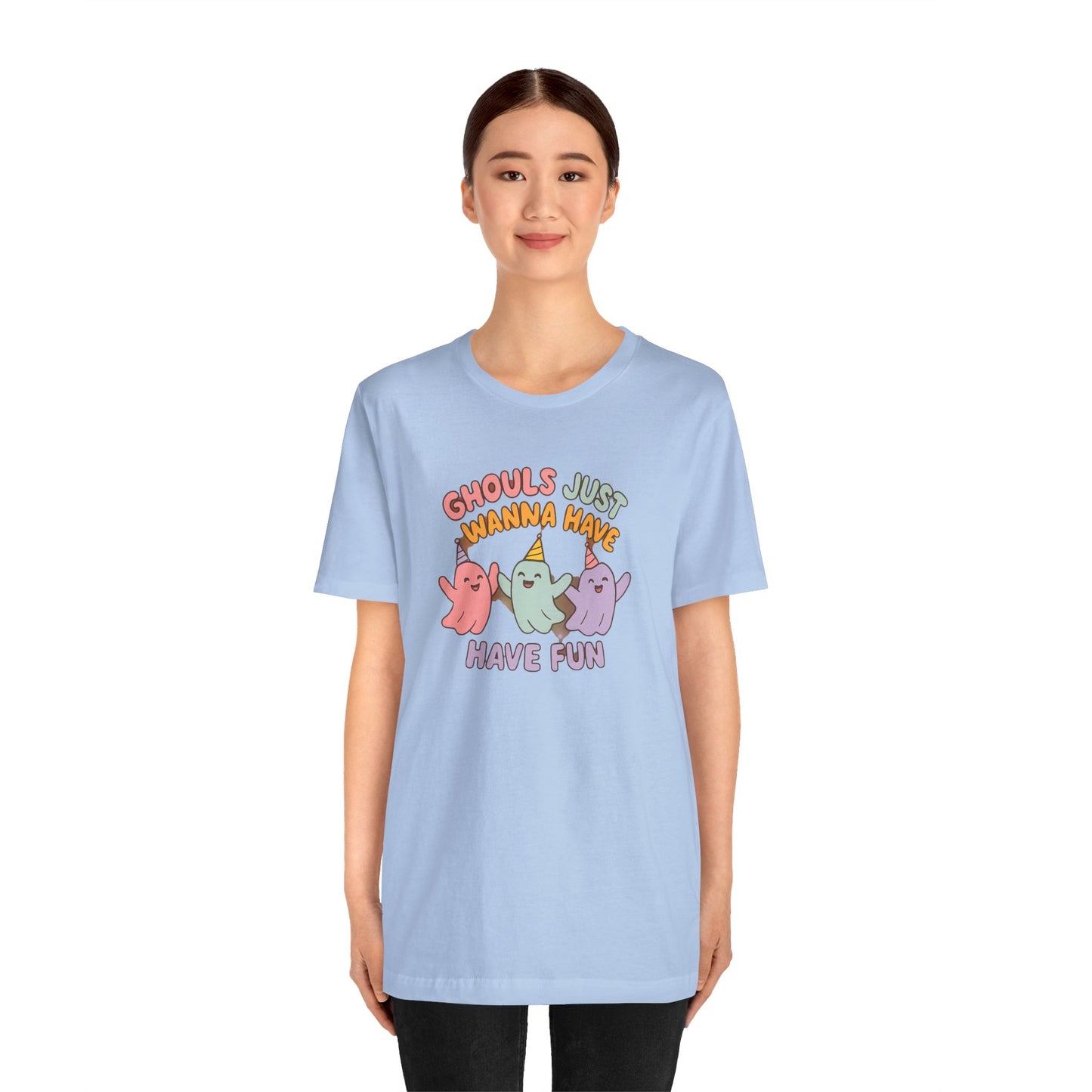 "Ghouls Just Wanna Have Fun" T-Shirt for Halloween, Unisex Graphic Shirt, Cute Ghosts Tee, Casual Wear, Gift for Friends