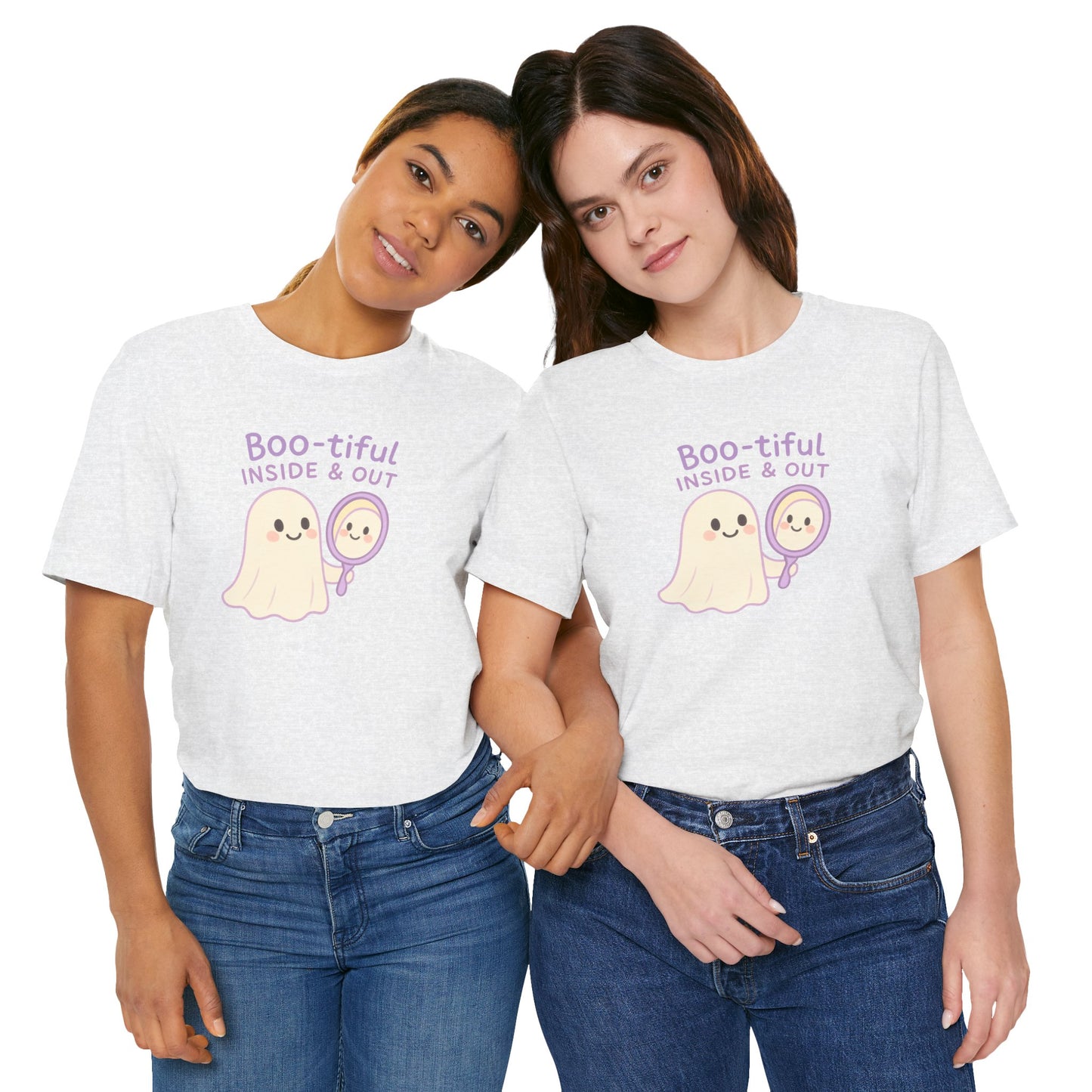 "Boo-tiful Inside Out" Ghost Tee, Cute Halloween Shirt, Unisex Short Sleeve T-Shirt, Fall Apparel, Spooky Vibes, Gift for Halloween Lovers
