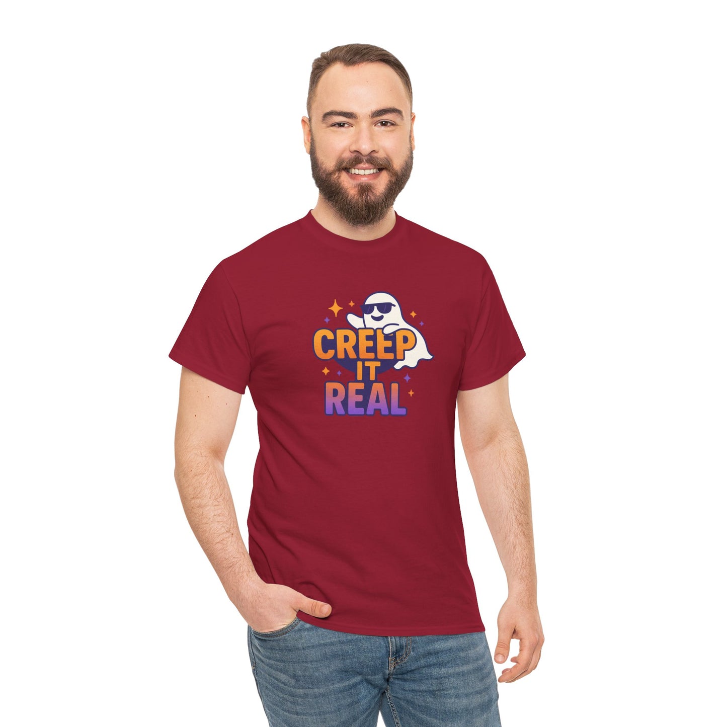 "Creep It Real" Halloween Humor Unisex Graphic Shirt, Ghost Lover Gift, Spooky Season Apparel, Funny Halloween T-Shirt