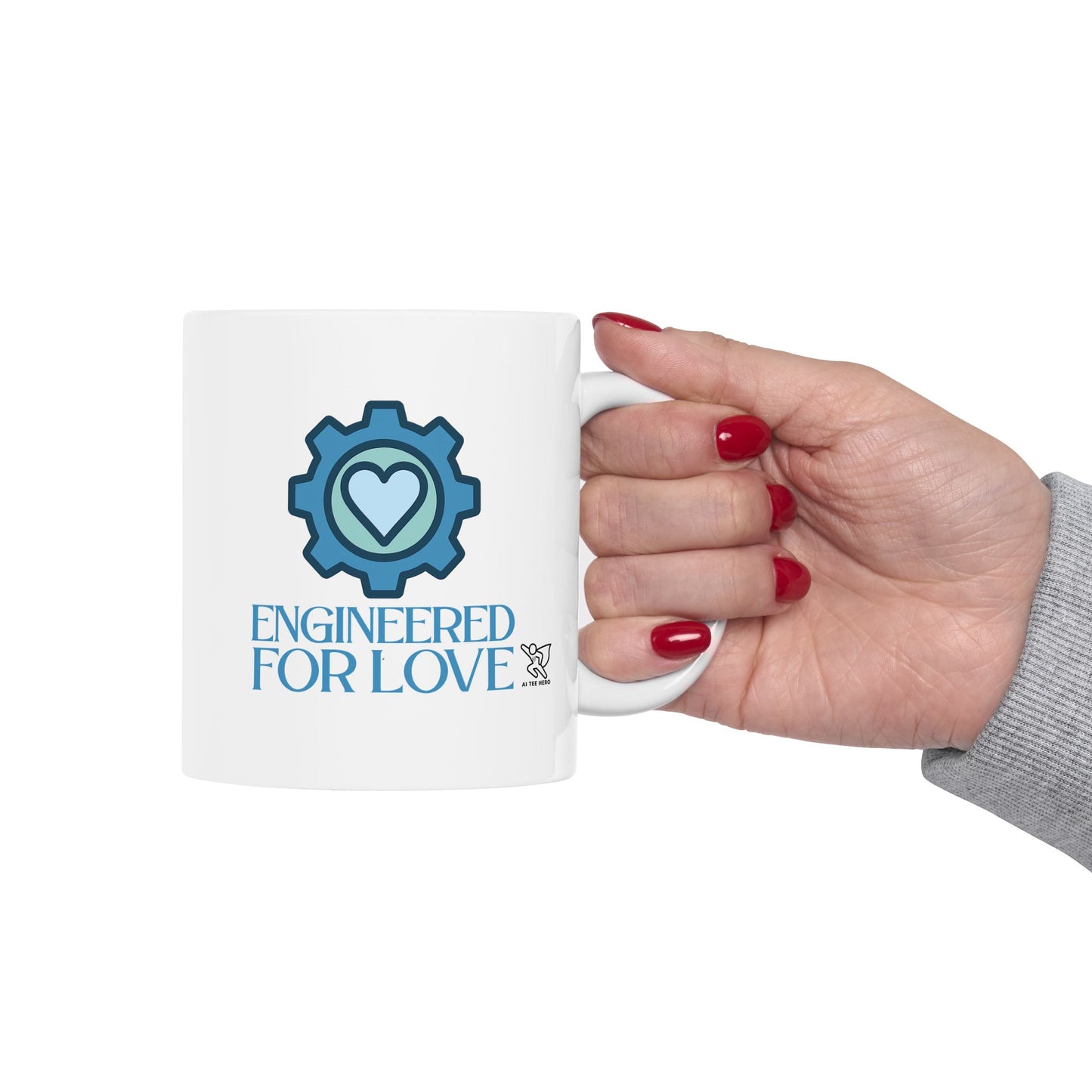 "Engineered for Love" Ceramic Mug - Coffee Lover's Gift, Personalized Drinkware, Customized Latte Cup, Unique Holiday Present, Tea [...]