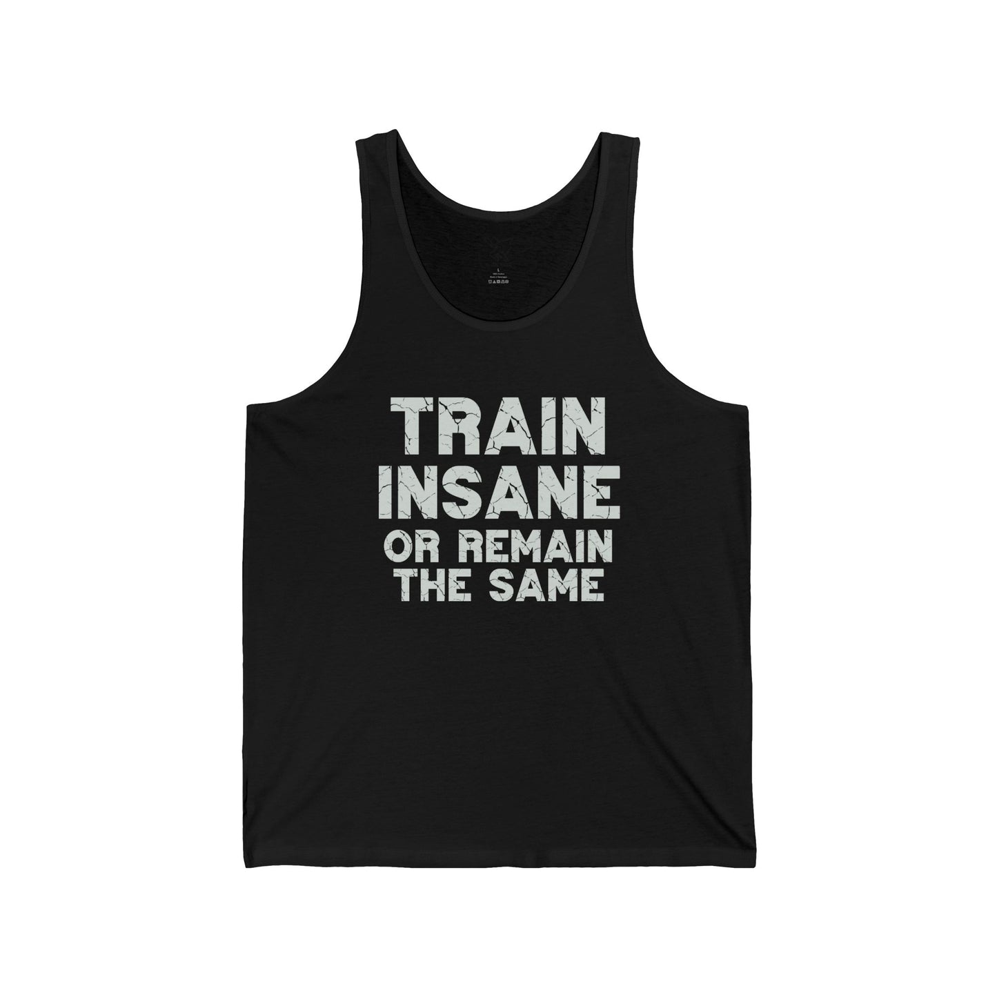 "Train Insane or Remain the Same" CW2 - Gray Unisex Fitness Motivational Tank Gym Workout Shirt, Fitness Top, Casual Summer Wear, Gift for Athletes