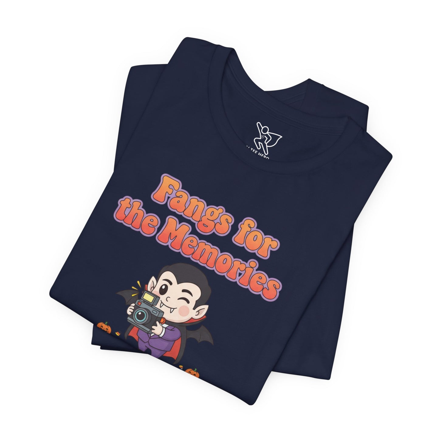"Fangs for the Memories" Unisex Short Sleeve Shirt, Casual Halloween Outfit, Gift for Spooky Season, Halloween Shirt