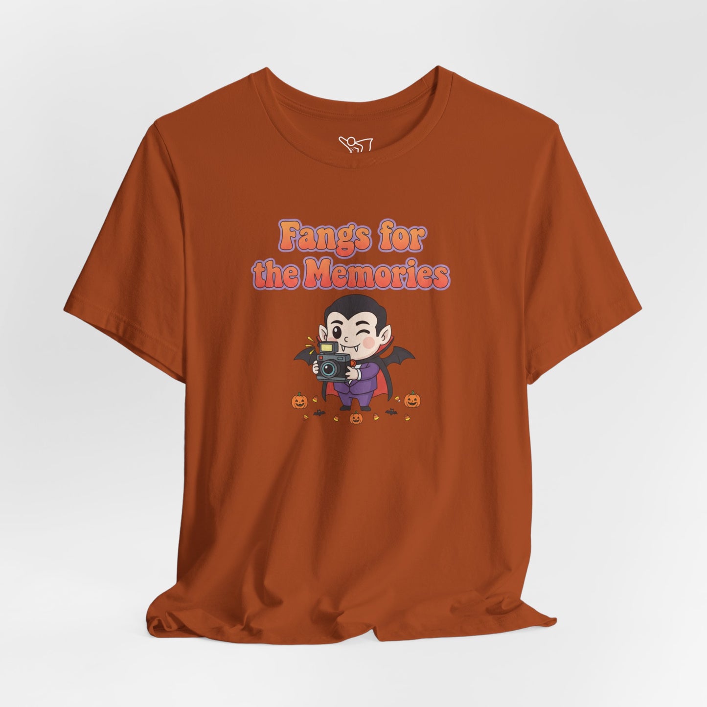 "Fangs for the Memories" Unisex Short Sleeve Shirt, Casual Halloween Outfit, Gift for Spooky Season, Halloween Shirt