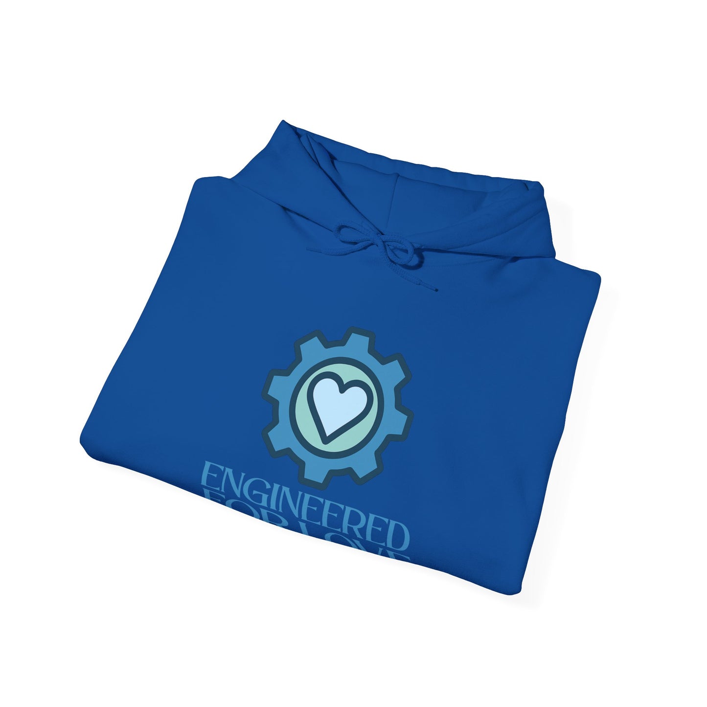 "Engineered for Love" Hoodie Cozy Unisex Sweatshirt, Perfect Gift for Engineers, Valentine's Day, Casual Wear, Birthday Present CW-2 Blue