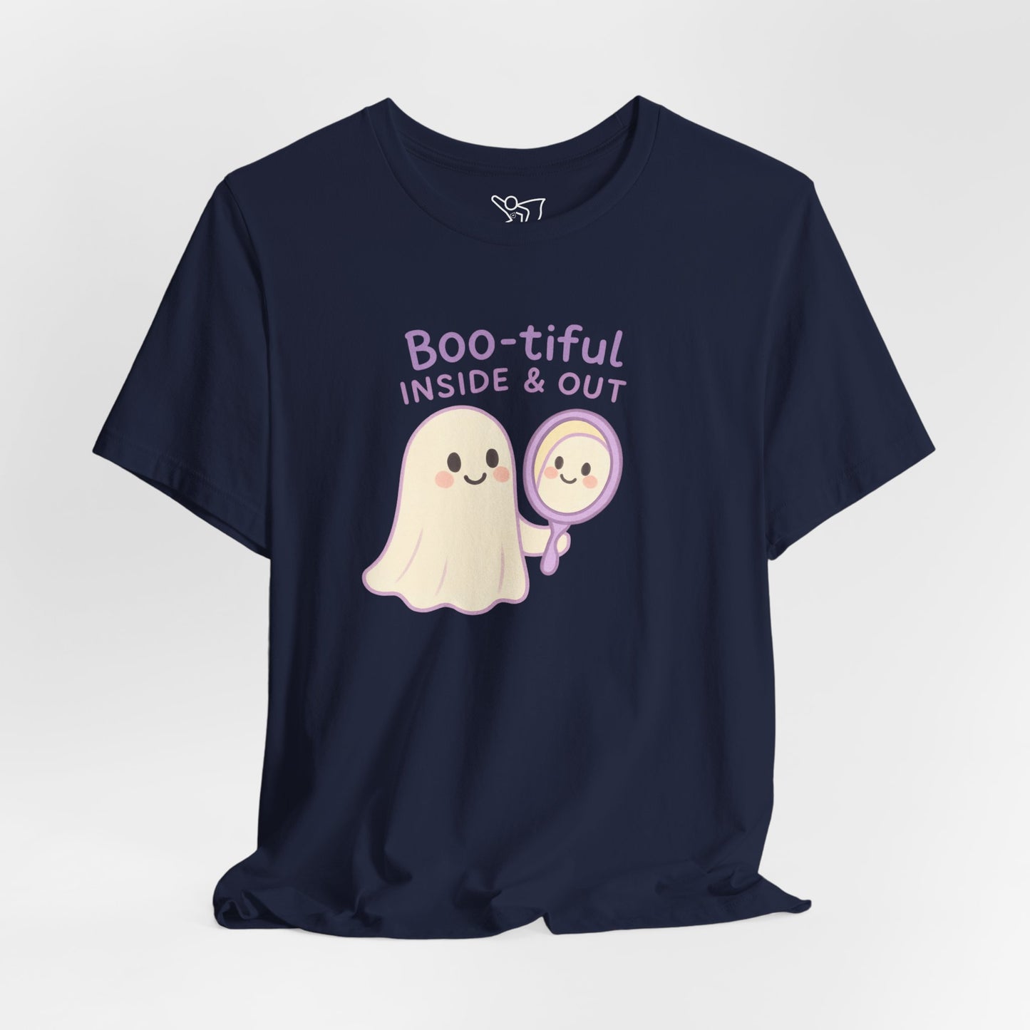 "Boo-tiful Inside Out" Ghost Tee, Cute Halloween Shirt, Unisex Short Sleeve T-Shirt, Fall Apparel, Spooky Vibes, Gift for Halloween Lovers