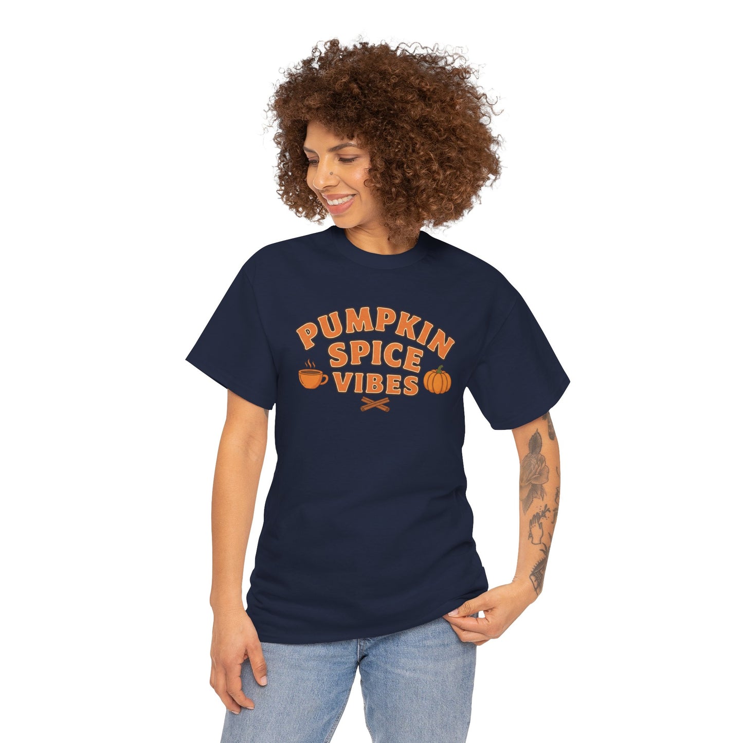 "Pumpkin Spice Vibes" Unisex Autumn T-Shirt for Fall, Cozy Apparel, Pumpkin Lover Gift, Halloween Party Wear