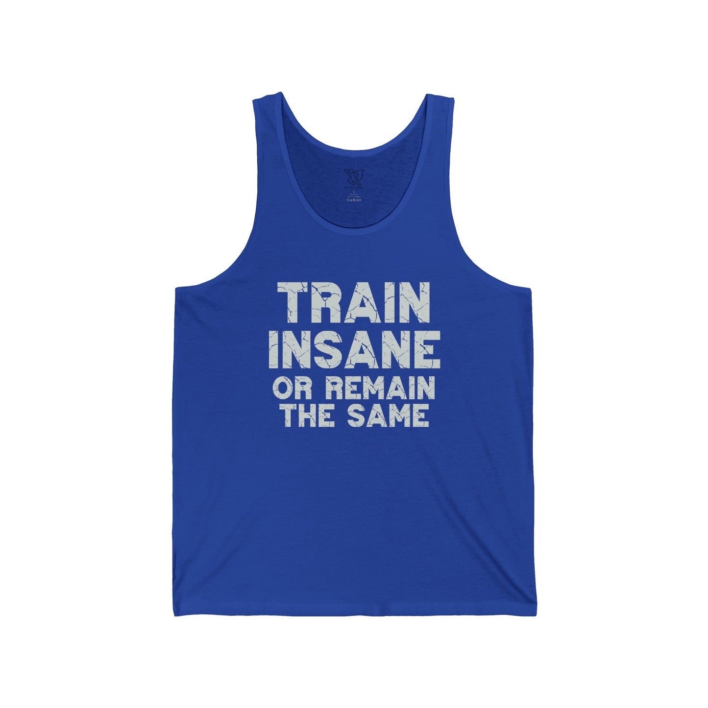 "Train Insane or Remain the Same" CW2 - Gray Unisex Fitness Motivational Tank Gym Workout Shirt, Fitness Top, Casual Summer Wear, Gift for Athletes