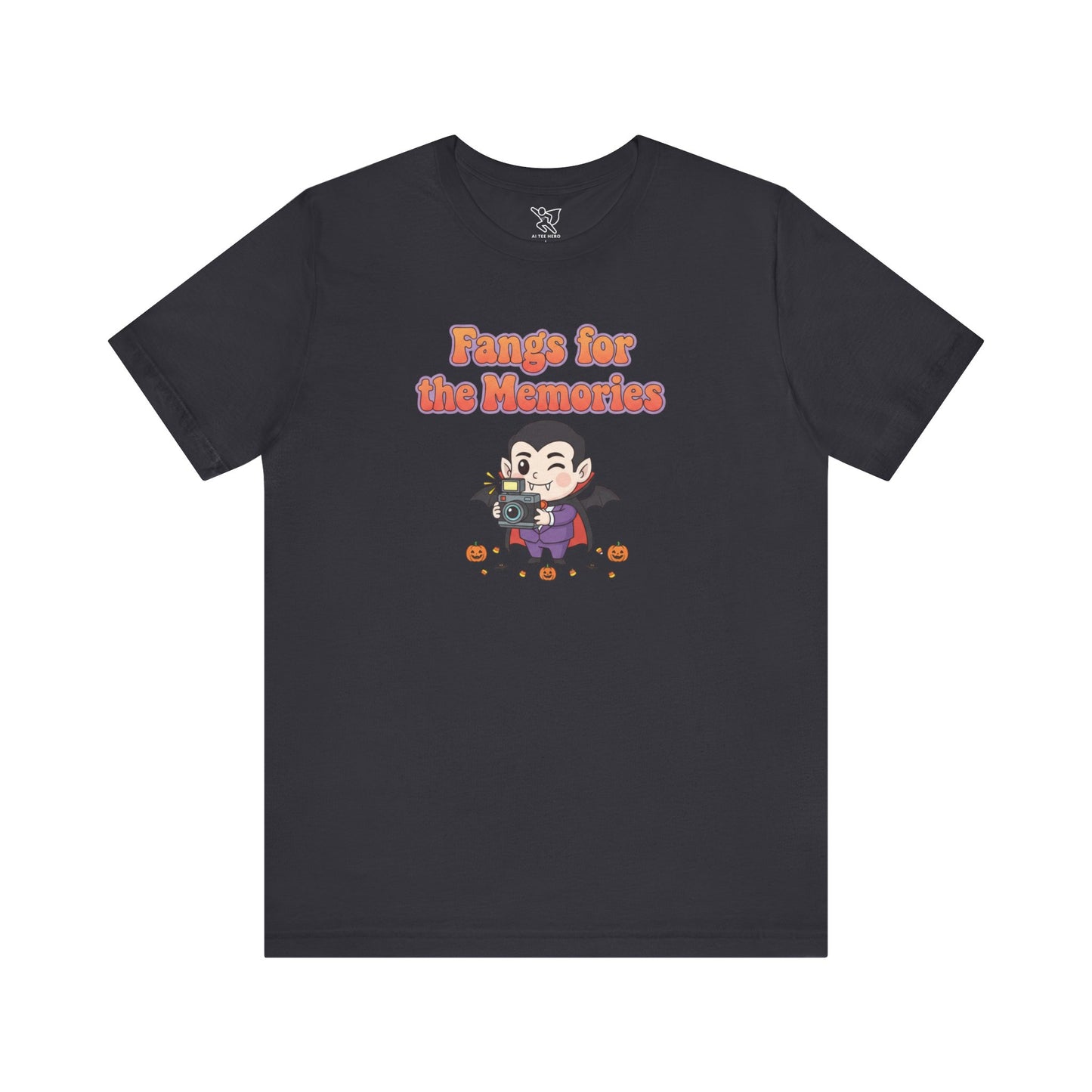 "Fangs for the Memories" Unisex Short Sleeve Shirt, Casual Halloween Outfit, Gift for Spooky Season, Halloween Shirt