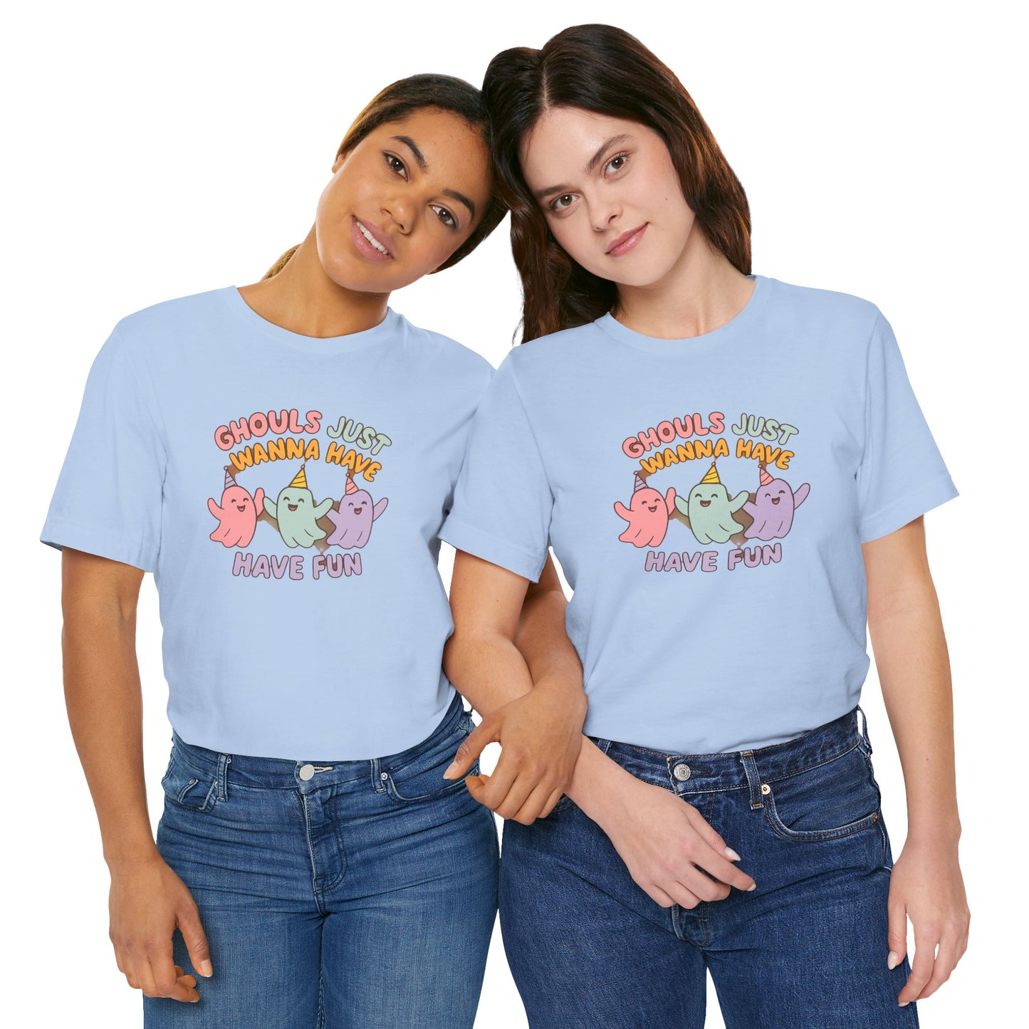 "Ghouls Just Wanna Have Fun" T-Shirt for Halloween, Unisex Graphic Shirt, Cute Ghosts Tee, Casual Wear, Gift for Friends