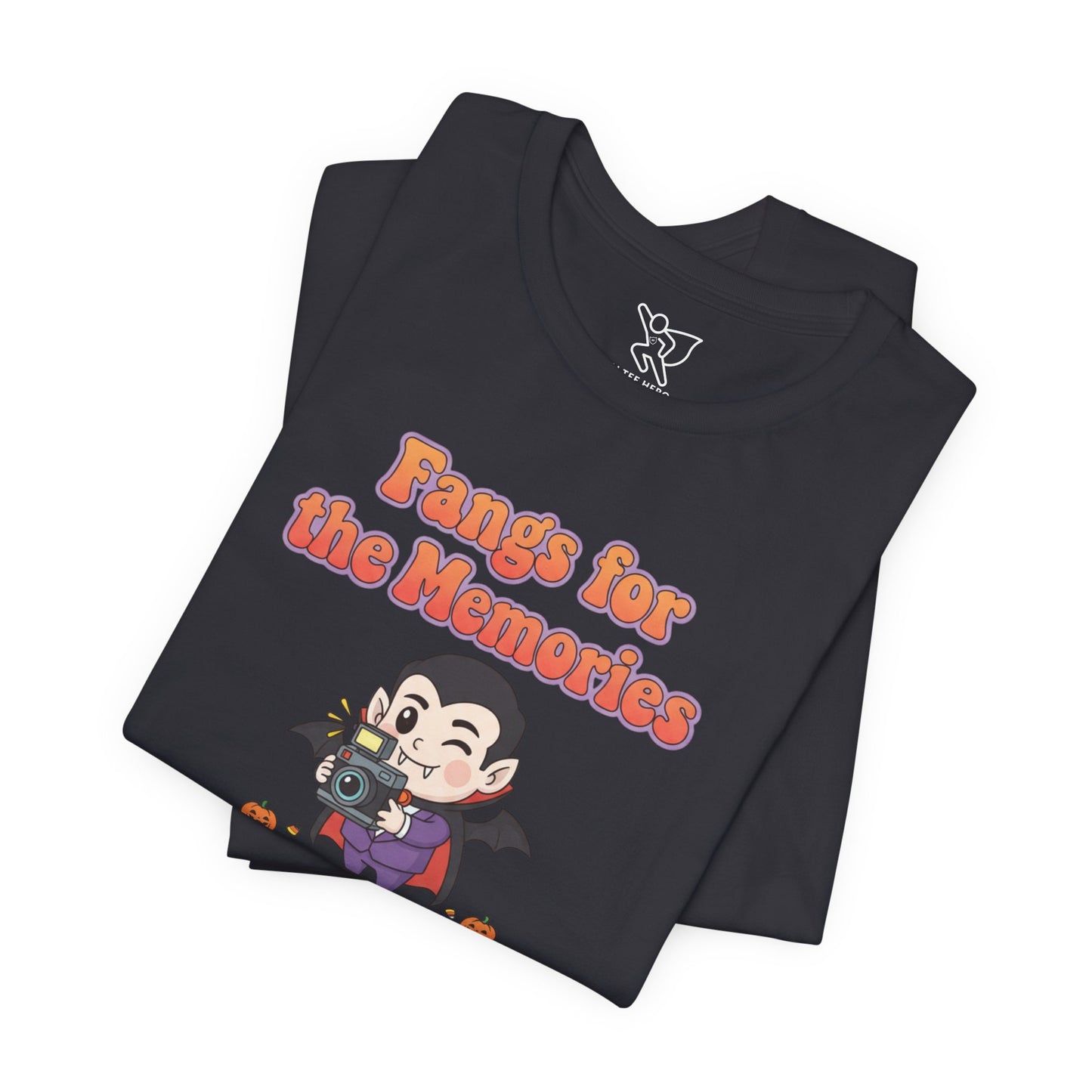 "Fangs for the Memories" Unisex Short Sleeve Shirt, Casual Halloween Outfit, Gift for Spooky Season, Halloween Shirt