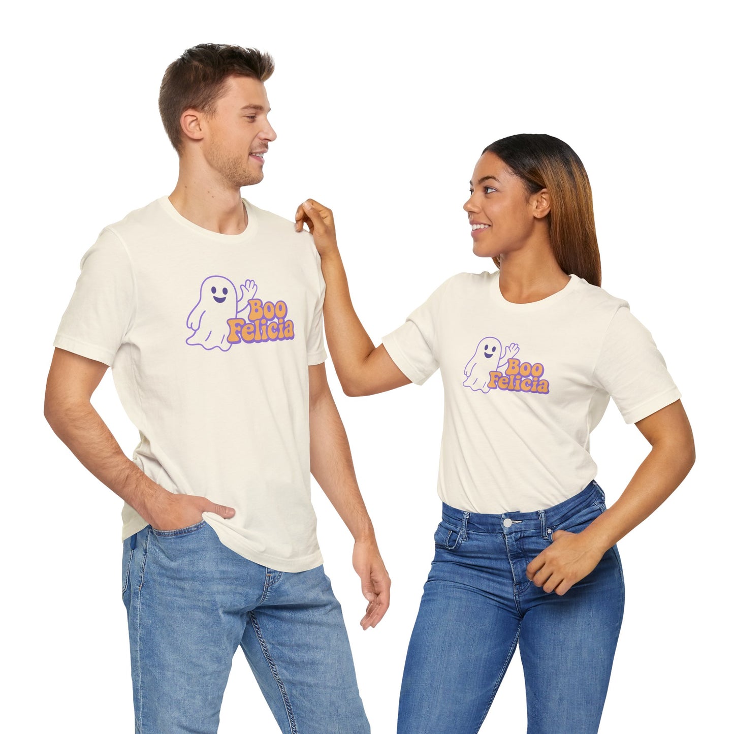 "Boo Felicia Ghost" Unisex Halloween T-Shirt, Spooky Apparel, Fun Gift, Casual Wear, Holiday Shirt