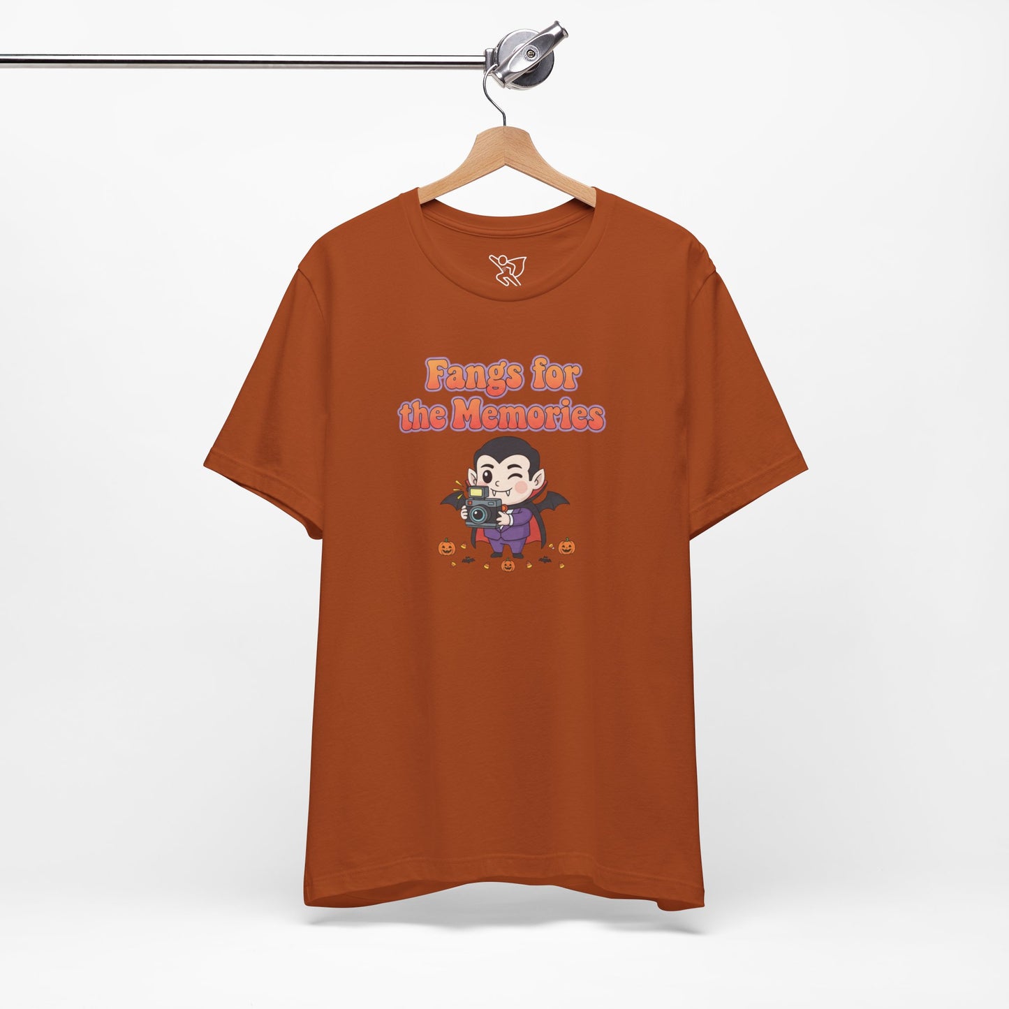 "Fangs for the Memories" Unisex Short Sleeve Shirt, Casual Halloween Outfit, Gift for Spooky Season, Halloween Shirt