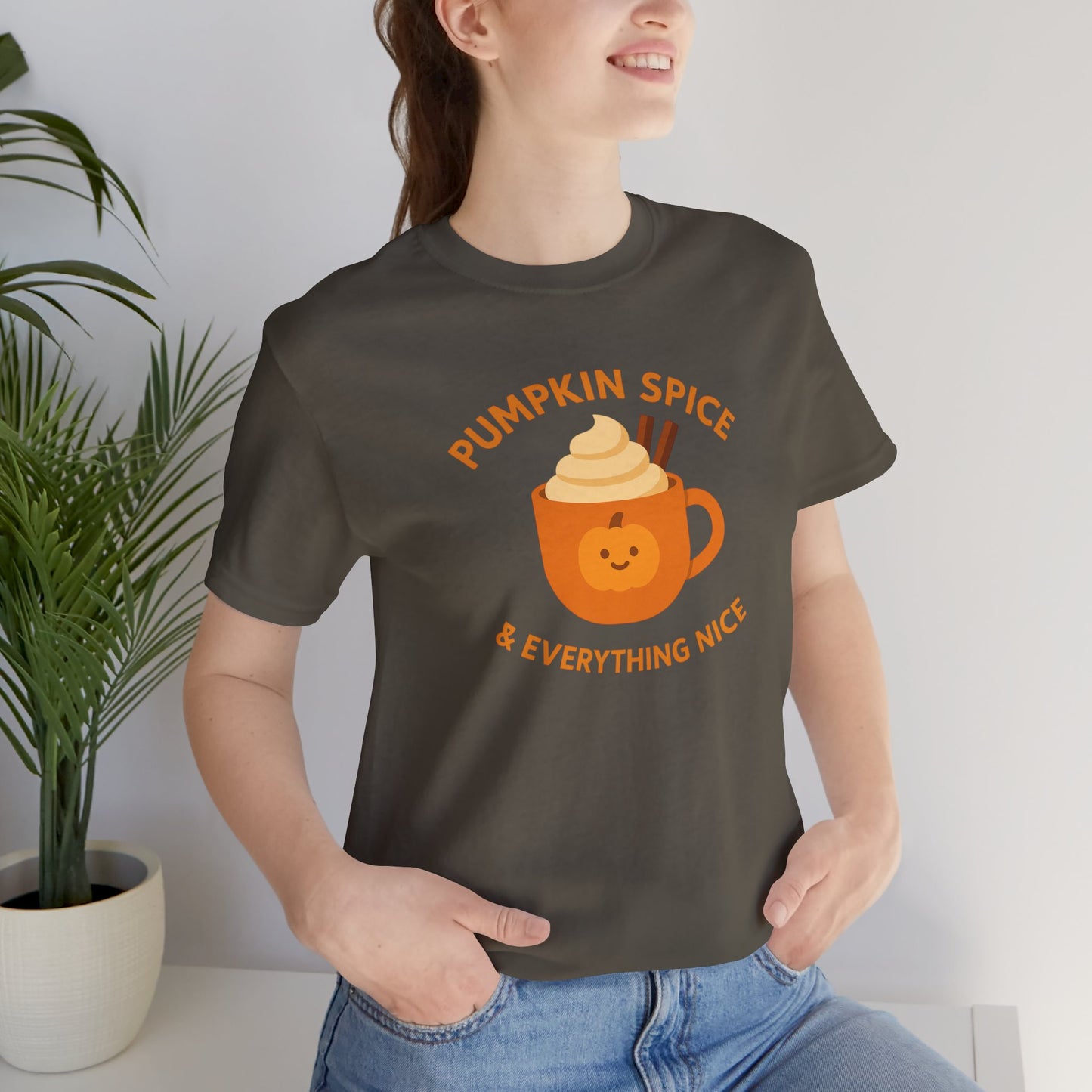 "Pumpkin Spice & Everything Nice" Fall T-Shirt, Autumn Fashion, Cozy Casual Wear, Pumpkin Lovers Gift, Seasonal Apparel