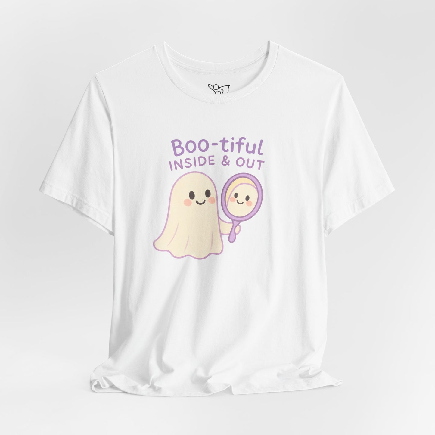 "Boo-tiful Inside Out" Ghost Tee, Cute Halloween Shirt, Unisex Short Sleeve T-Shirt, Fall Apparel, Spooky Vibes, Gift for Halloween Lovers