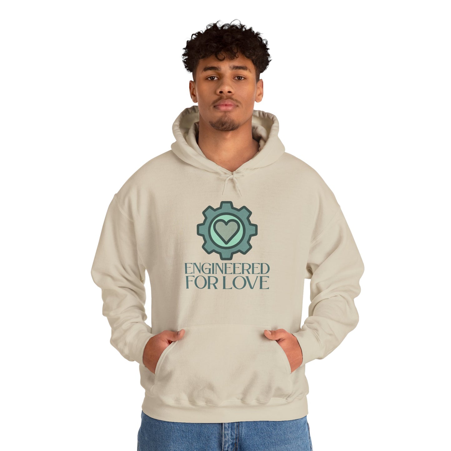 "Engineered for Love" Hoodie Cozy Unisex Sweatshirt, Perfect Gift for Engineers, Valentine's Day, Casual Wear, Birthday Present CW-1 Teal