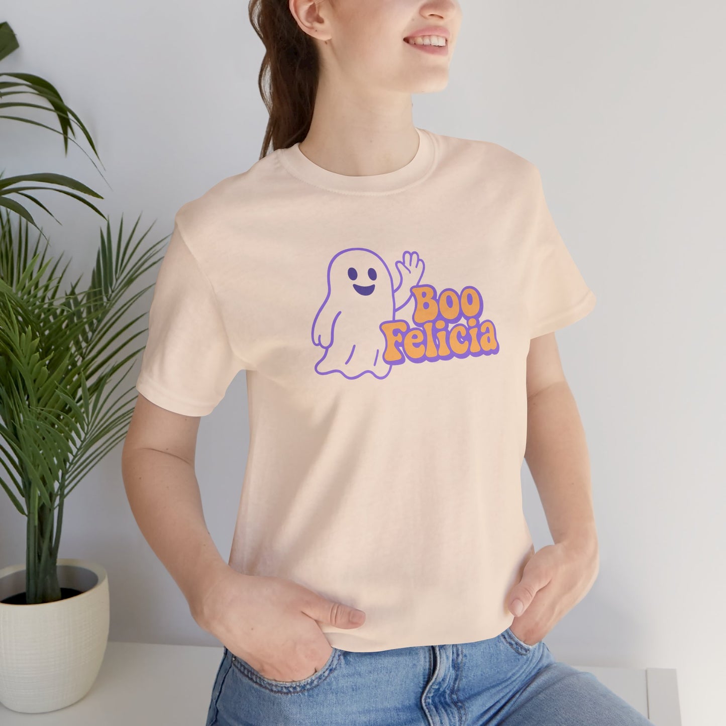 "Boo Felicia Ghost" Unisex Halloween T-Shirt, Spooky Apparel, Fun Gift, Casual Wear, Holiday Shirt