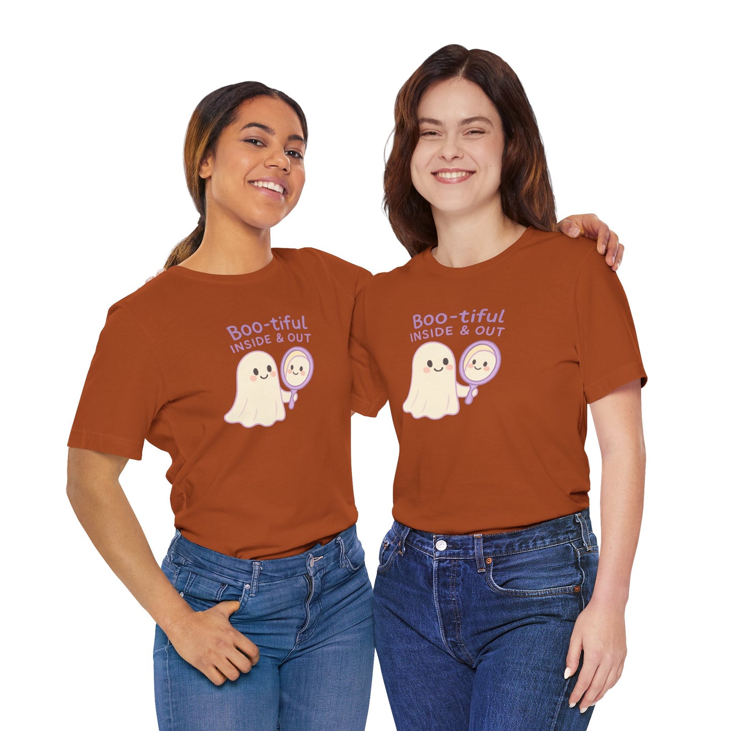 "Boo-tiful Inside Out" Ghost Tee, Cute Halloween Shirt, Unisex Short Sleeve T-Shirt, Fall Apparel, Spooky Vibes, Gift for Halloween Lovers