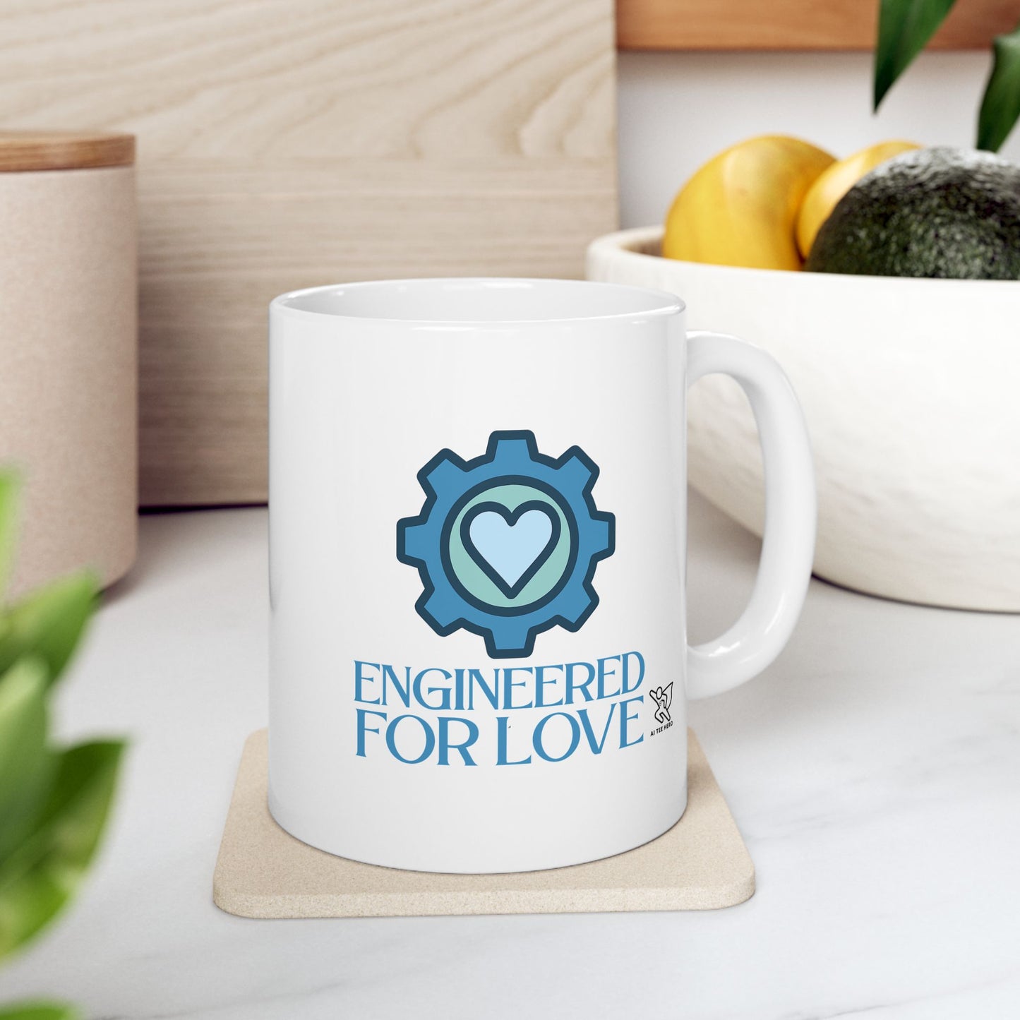 "Engineered for Love" Ceramic Mug - Coffee Lover's Gift, Personalized Drinkware, Customized Latte Cup, Unique Holiday Present, Tea [...]