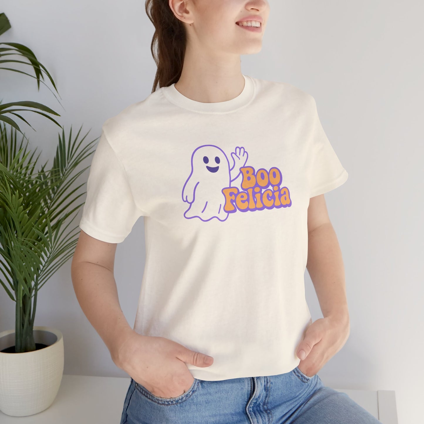 "Boo Felicia Ghost" Unisex Halloween T-Shirt, Spooky Apparel, Fun Gift, Casual Wear, Holiday Shirt