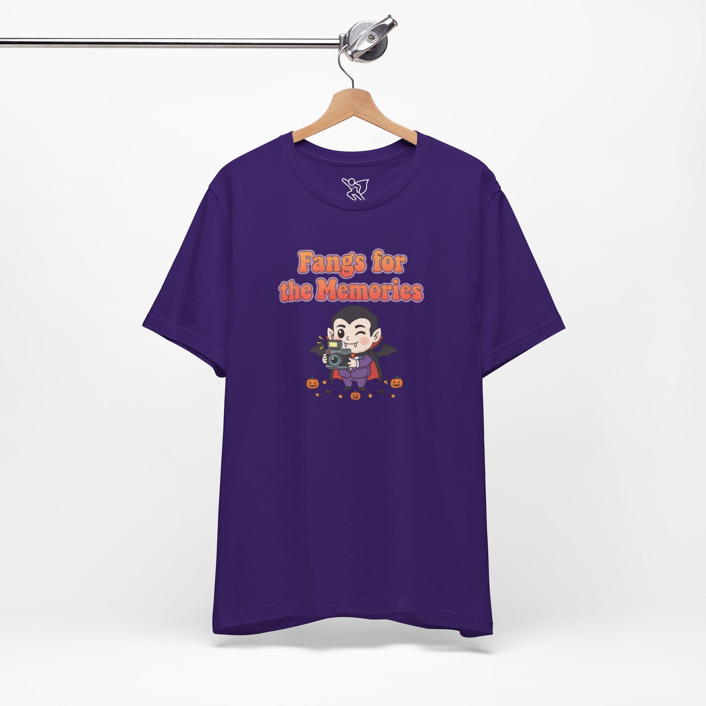 "Fangs for the Memories" Unisex Short Sleeve Shirt, Casual Halloween Outfit, Gift for Spooky Season, Halloween Shirt