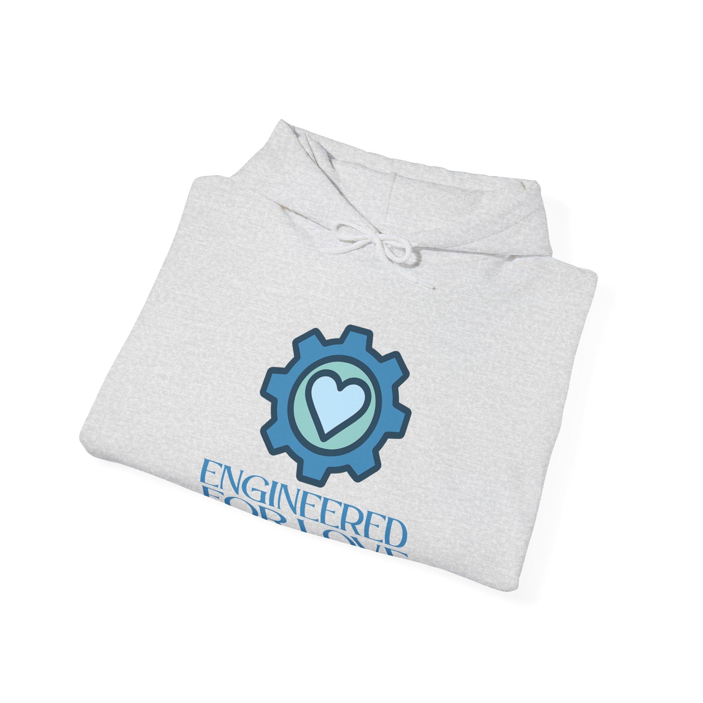"Engineered for Love" Hoodie Cozy Unisex Sweatshirt, Perfect Gift for Engineers, Valentine's Day, Casual Wear, Birthday Present CW-2 Blue