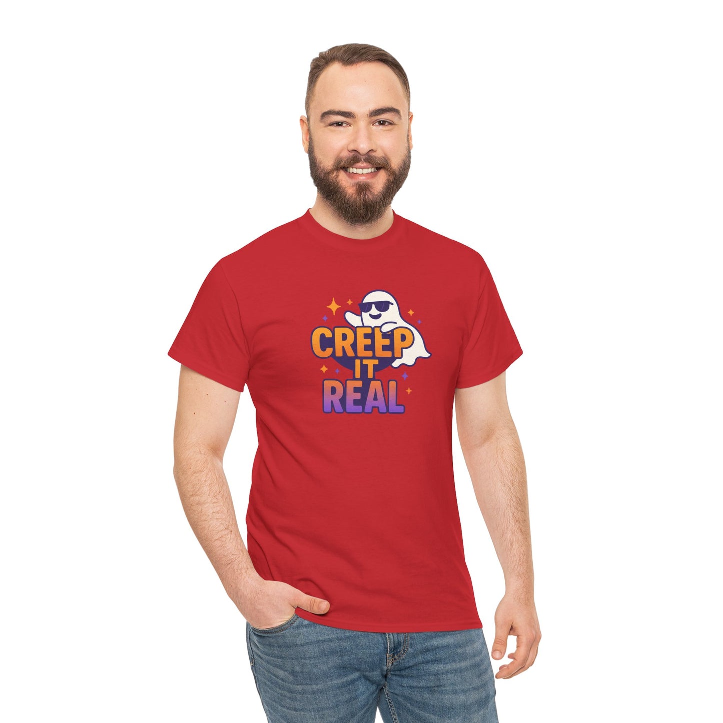 "Creep It Real" Halloween Humor Unisex Graphic Shirt, Ghost Lover Gift, Spooky Season Apparel, Funny Halloween T-Shirt
