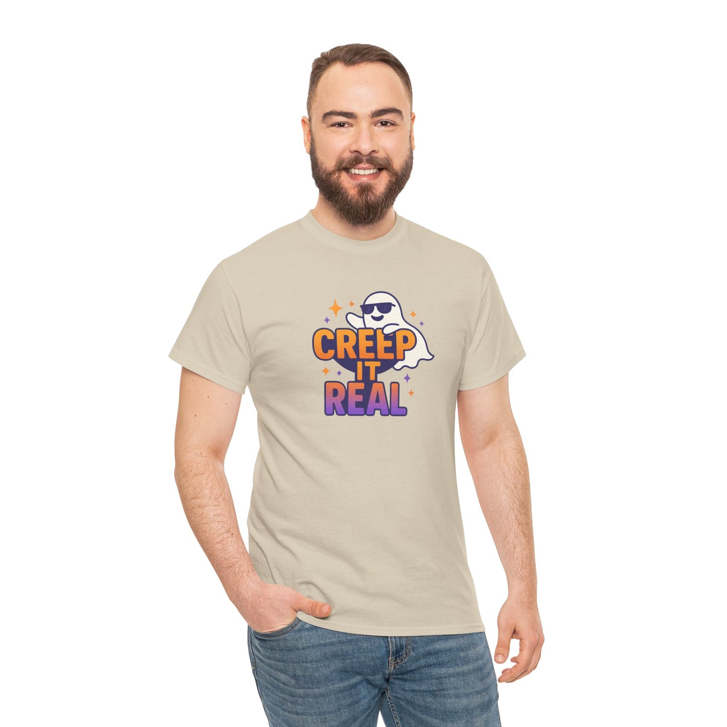 "Creep It Real" Halloween Humor Unisex Graphic Shirt, Ghost Lover Gift, Spooky Season Apparel, Funny Halloween T-Shirt