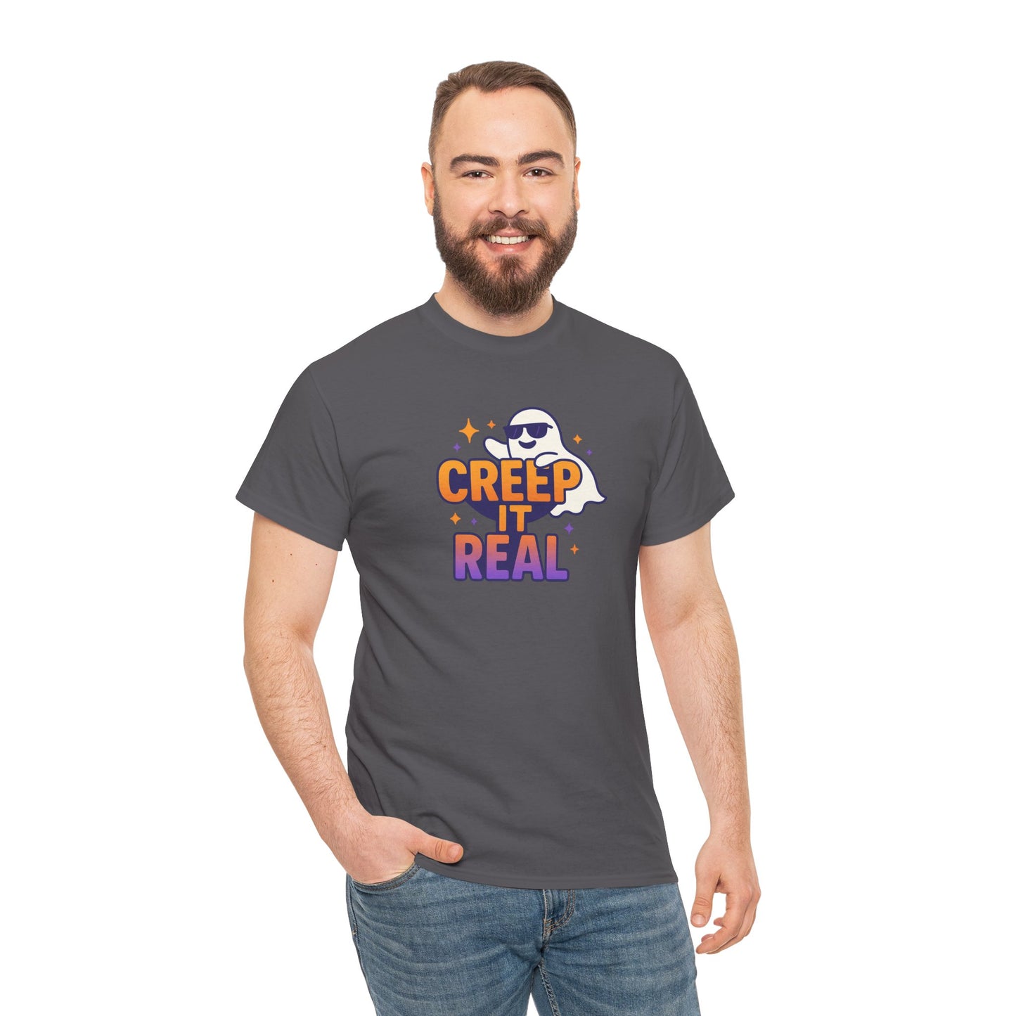 "Creep It Real" Halloween Humor Unisex Graphic Shirt, Ghost Lover Gift, Spooky Season Apparel, Funny Halloween T-Shirt