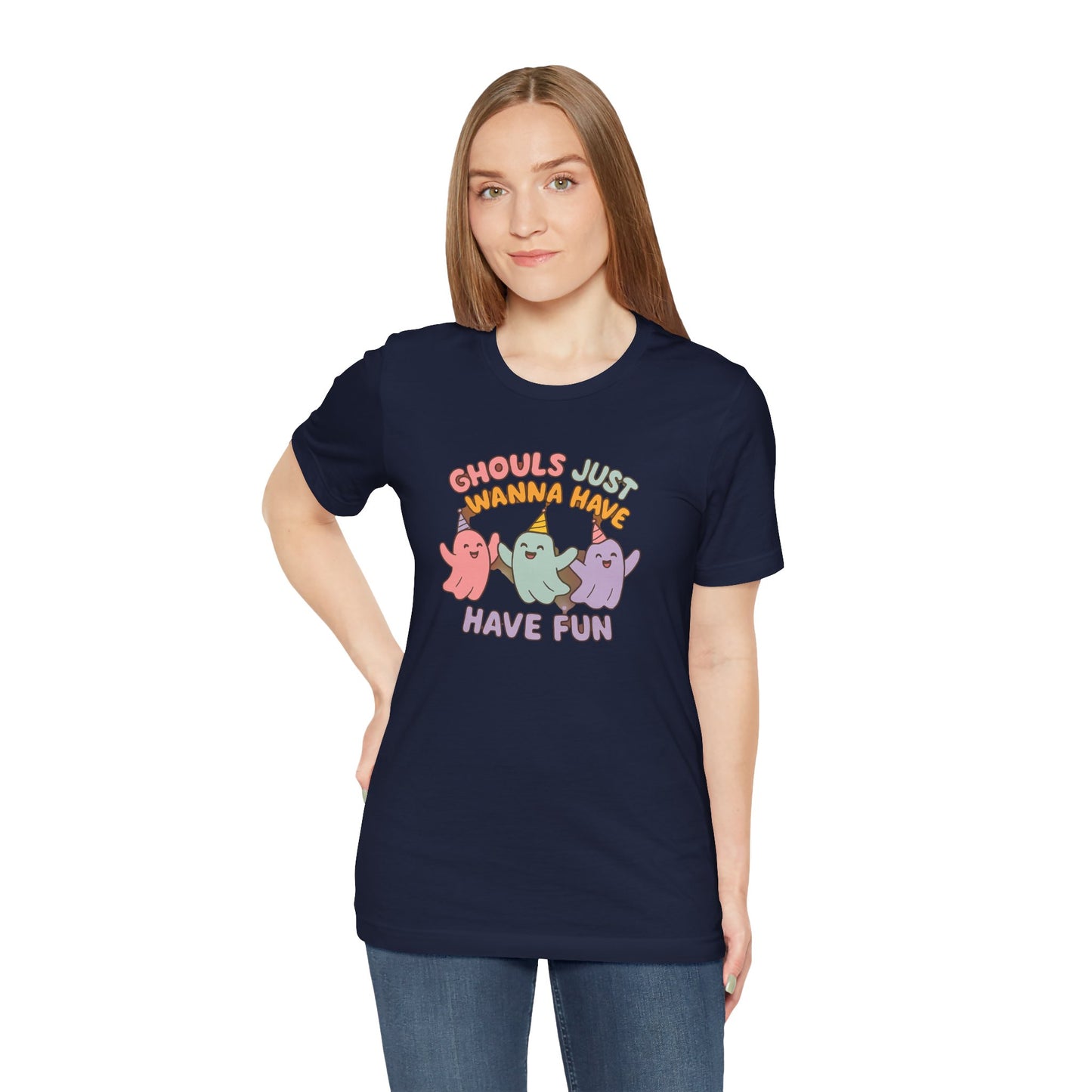 "Ghouls Just Wanna Have Fun" T-Shirt for Halloween, Unisex Graphic Shirt, Cute Ghosts Tee, Casual Wear, Gift for Friends