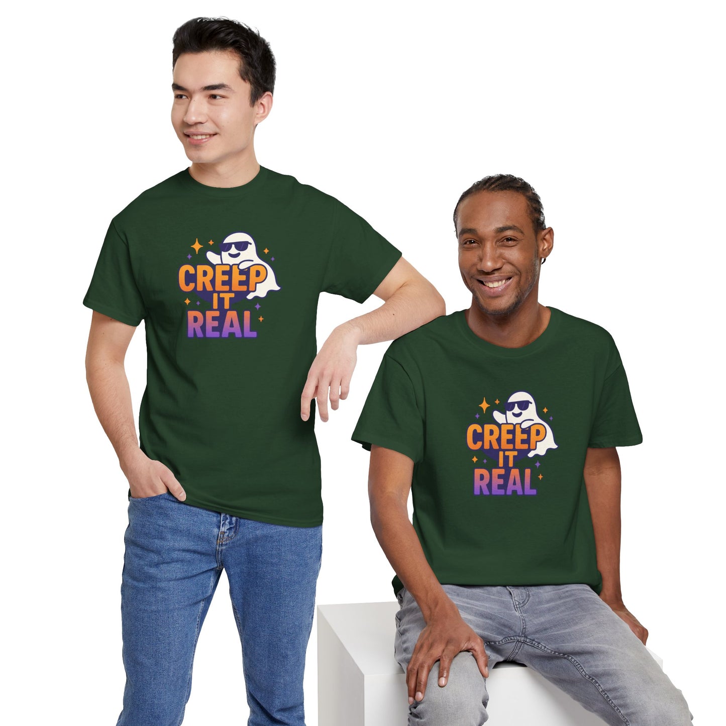 "Creep It Real" Halloween Humor Unisex Graphic Shirt, Ghost Lover Gift, Spooky Season Apparel, Funny Halloween T-Shirt