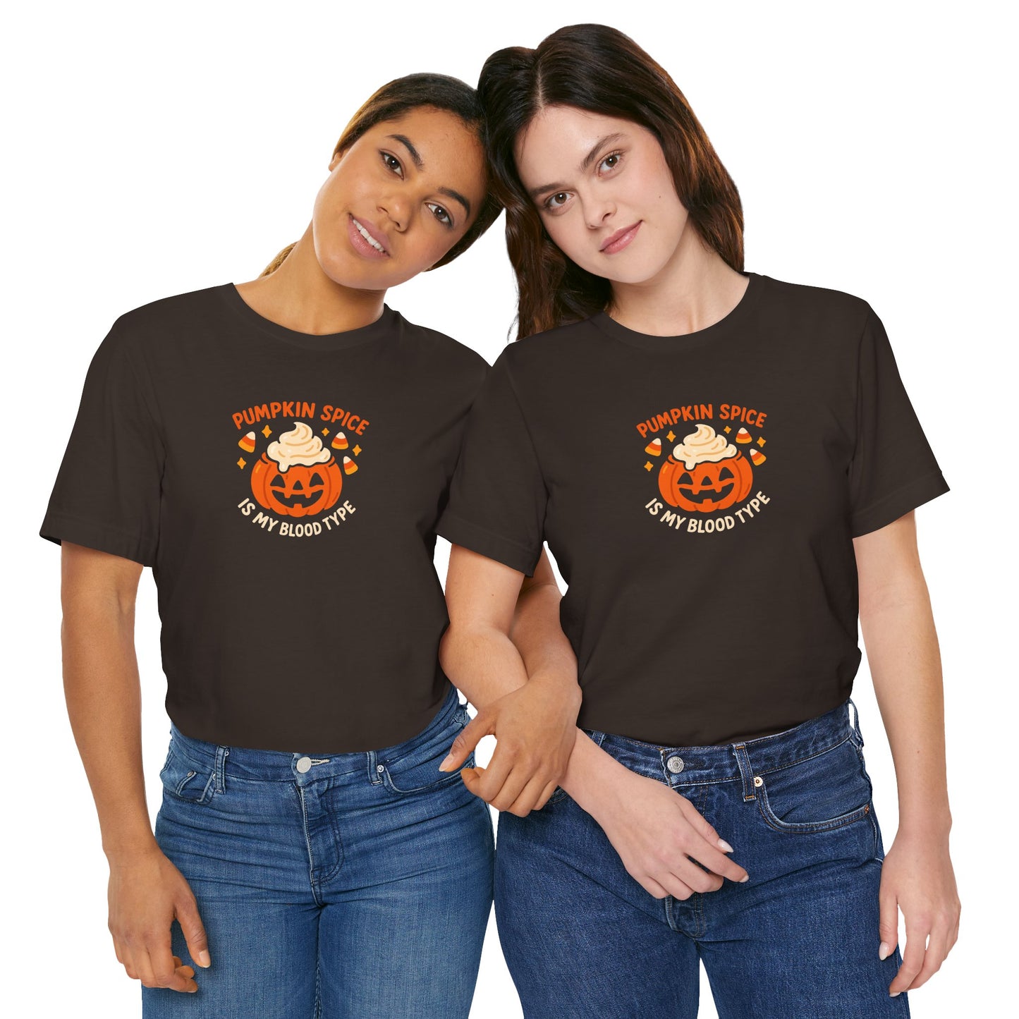 "Pumpkin Spice is My Blood Type" Short Sleeve Tee Fall Fashion, Halloween Shirt, Coffee Lover Gift, Autumn Wardrobe, Seasonal Tee