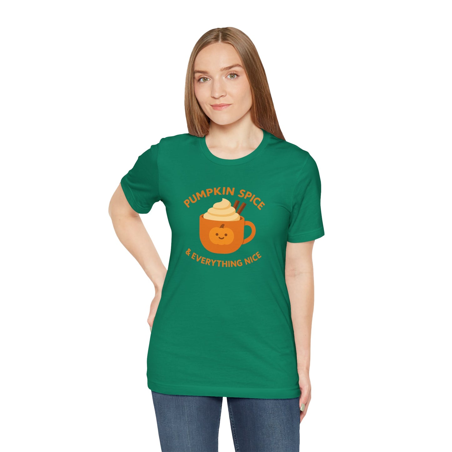 "Pumpkin Spice & Everything Nice" Fall T-Shirt, Autumn Fashion, Cozy Casual Wear, Pumpkin Lovers Gift, Seasonal Apparel