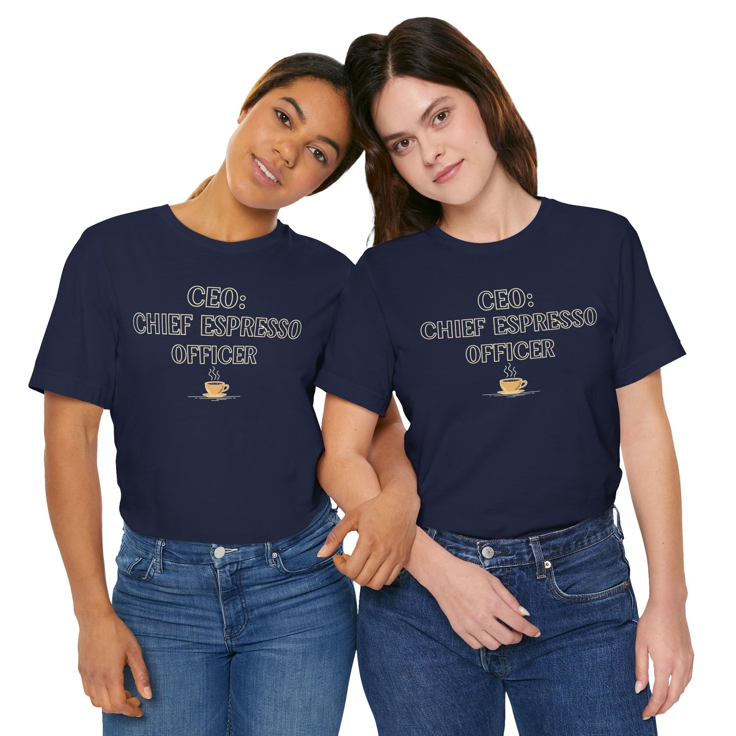 "CEO: Chief Espresso Officer" CW-1 Unisex Jersey T-Shirt for Baristas, Funny Coffee Shirt for Gifts, Perfect for Birthdays, Coffee Shop Outfits