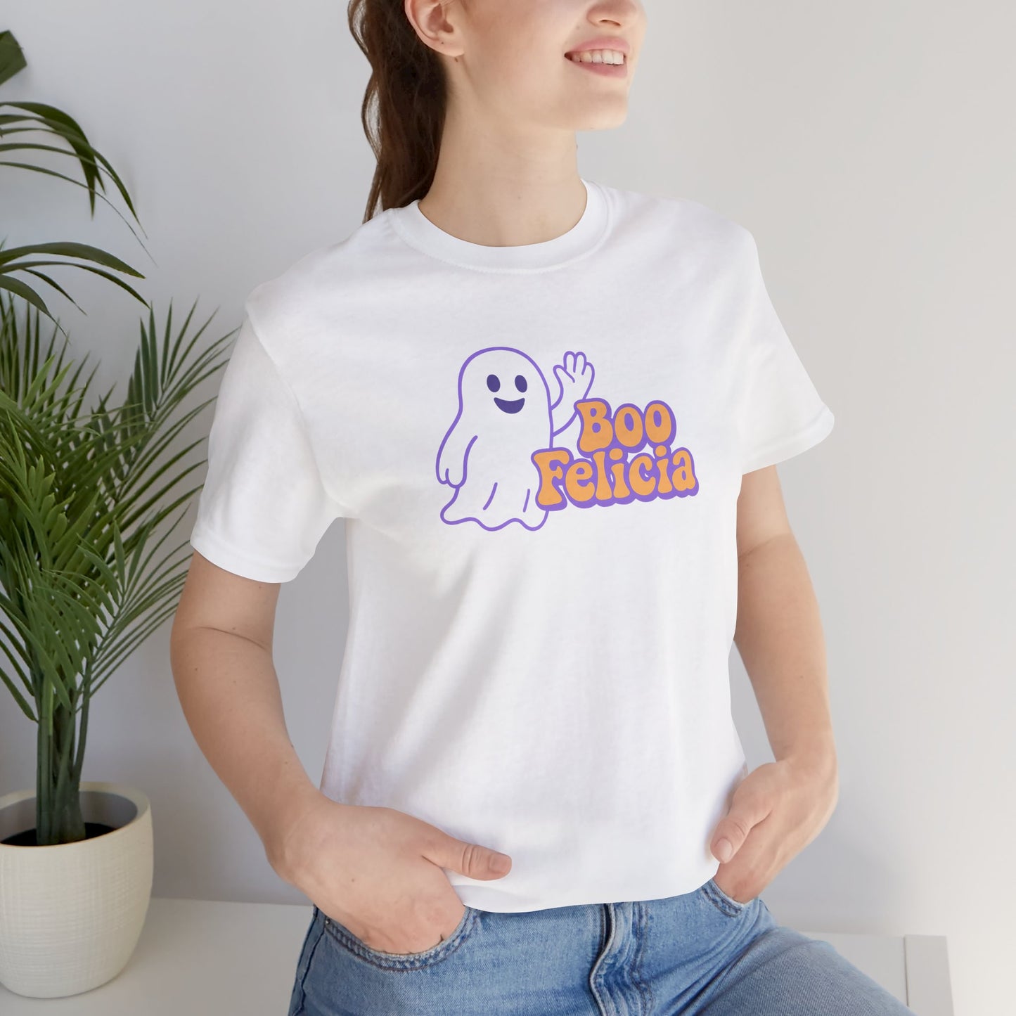 "Boo Felicia Ghost" Unisex Halloween T-Shirt, Spooky Apparel, Fun Gift, Casual Wear, Holiday Shirt
