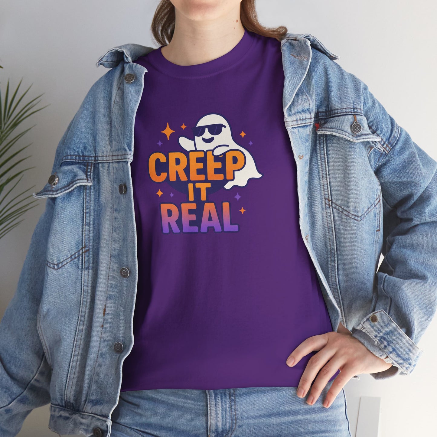 "Creep It Real" Halloween Humor Unisex Graphic Shirt, Ghost Lover Gift, Spooky Season Apparel, Funny Halloween T-Shirt