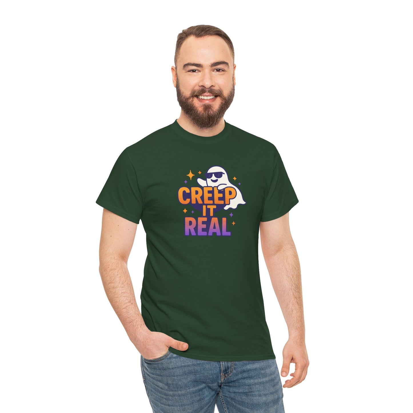 "Creep It Real" Halloween Humor Unisex Graphic Shirt, Ghost Lover Gift, Spooky Season Apparel, Funny Halloween T-Shirt