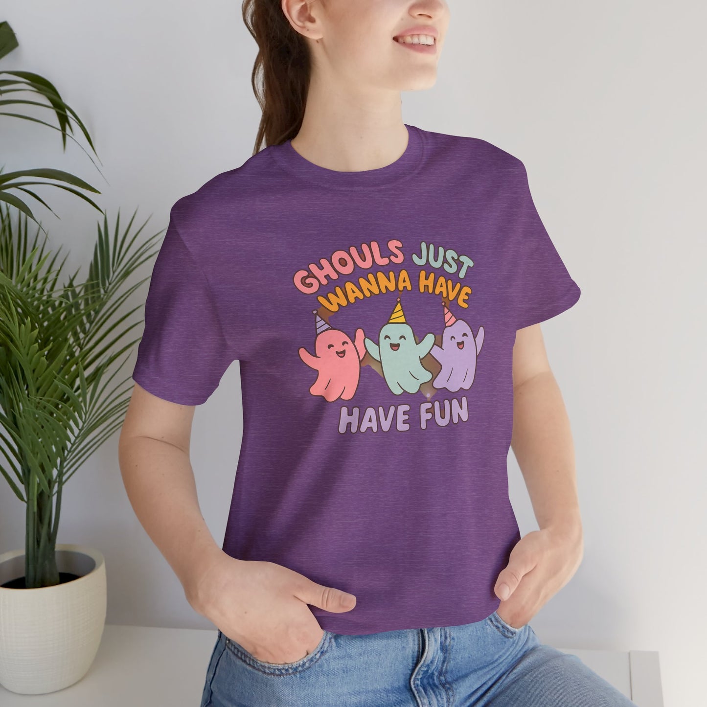 "Ghouls Just Wanna Have Fun" T-Shirt for Halloween, Unisex Graphic Shirt, Cute Ghosts Tee, Casual Wear, Gift for Friends