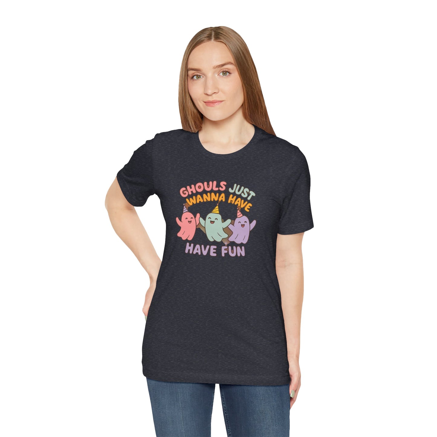 "Ghouls Just Wanna Have Fun" T-Shirt for Halloween, Unisex Graphic Shirt, Cute Ghosts Tee, Casual Wear, Gift for Friends
