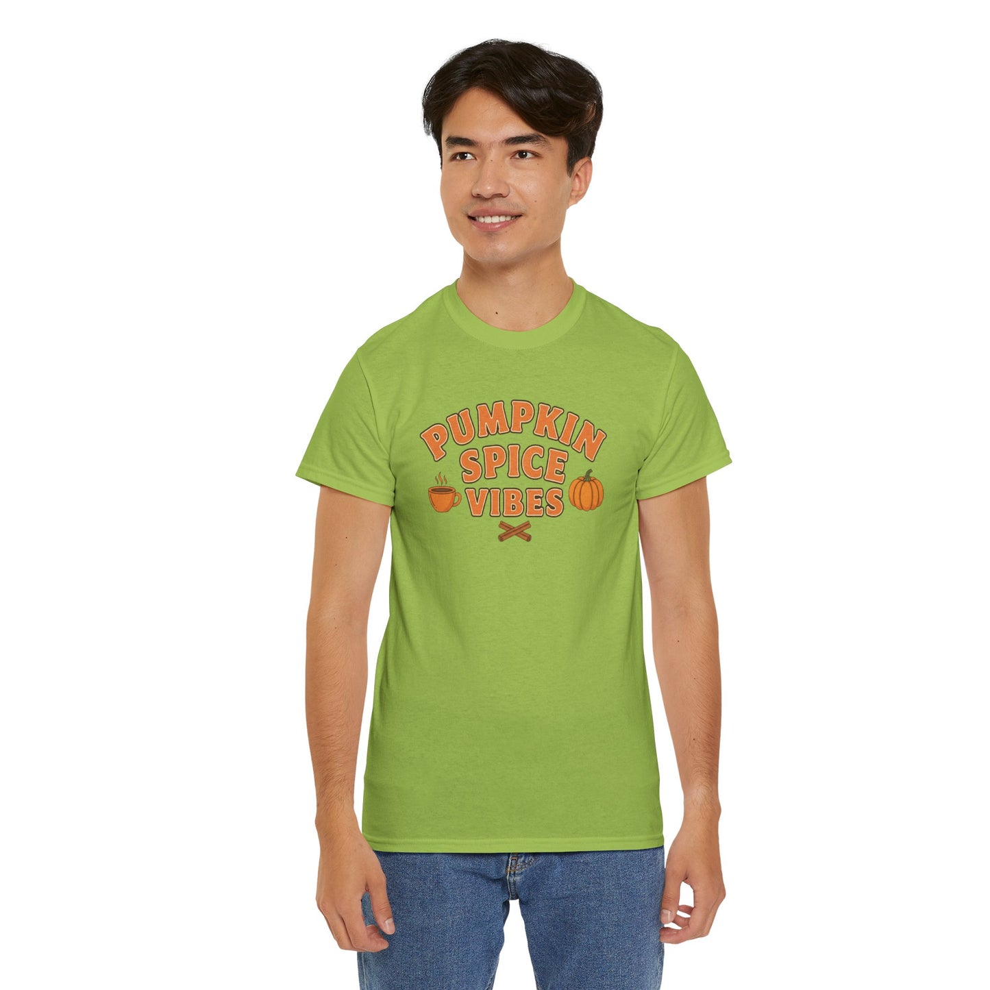 "Pumpkin Spice Vibes" Unisex Autumn T-Shirt for Fall, Cozy Apparel, Pumpkin Lover Gift, Halloween Party Wear